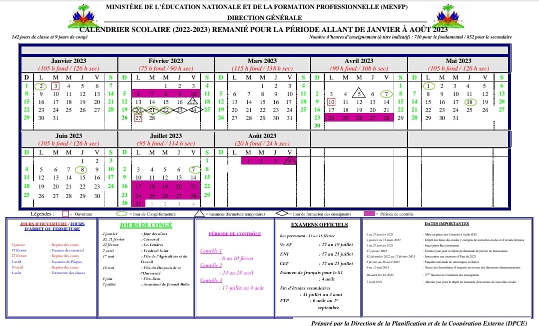 Publication du nouveau calendrier scolaire, ASPAEDH se dit préoccupé