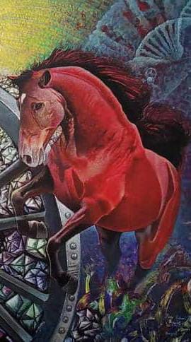 Quand l’artiste peintre Pierre Richard Delcy célèbre les chevaux de Vertières !