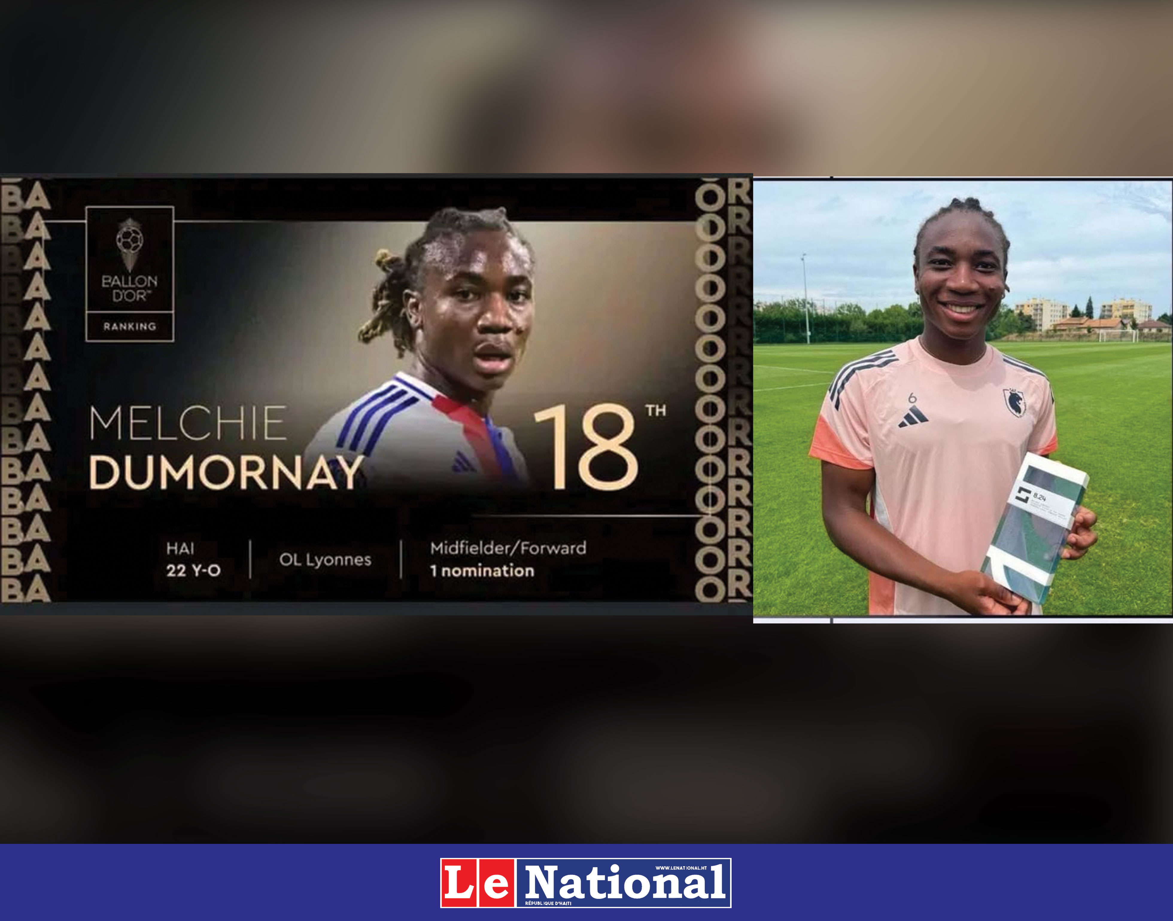 Corventina, meilleure joueuse d'Arkema Premier League la saison dernière, 18e au classement Ballon d'Or 2025 !