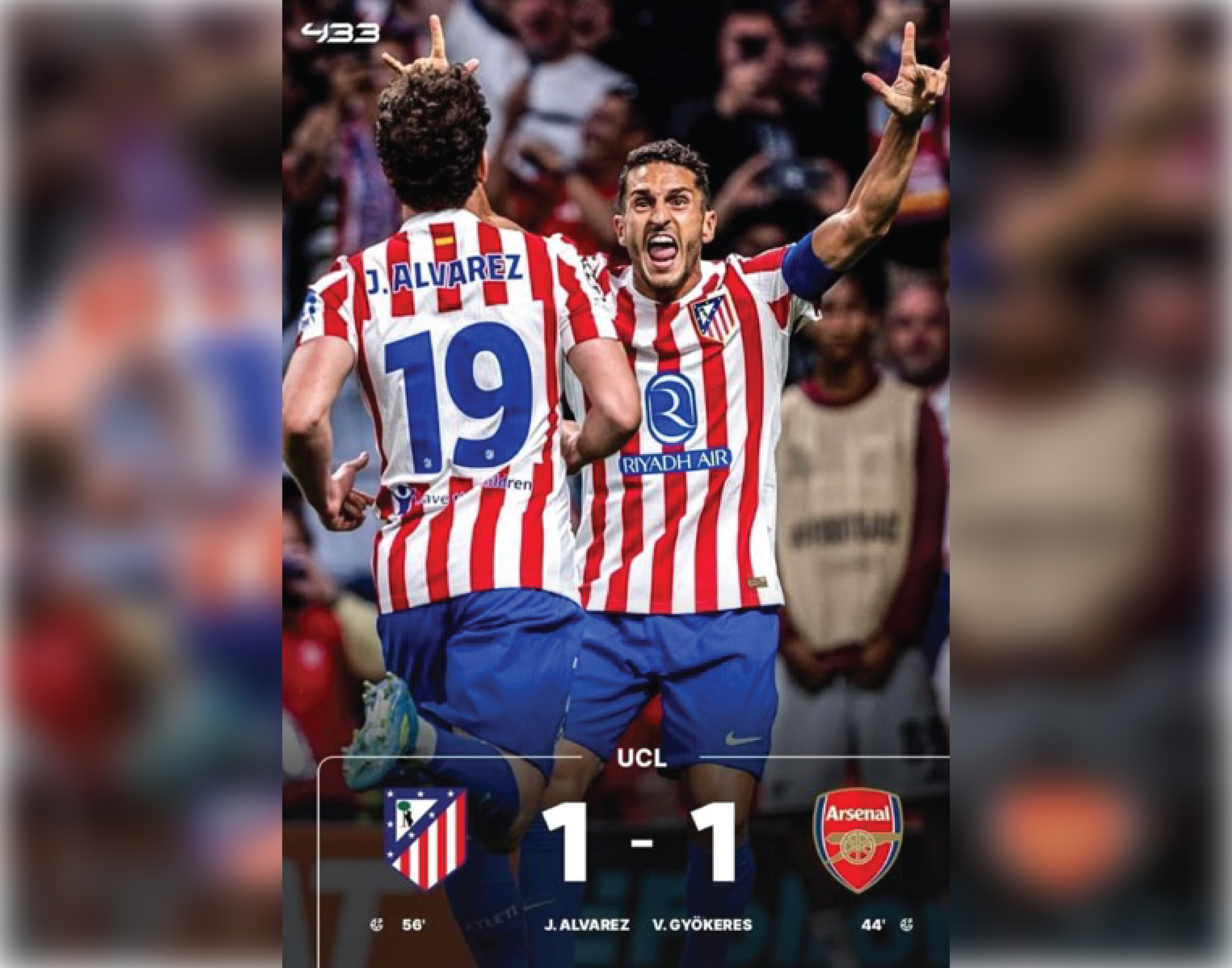Atlético de Madrid et Arsenal se neutralisent, tout reste ouvert