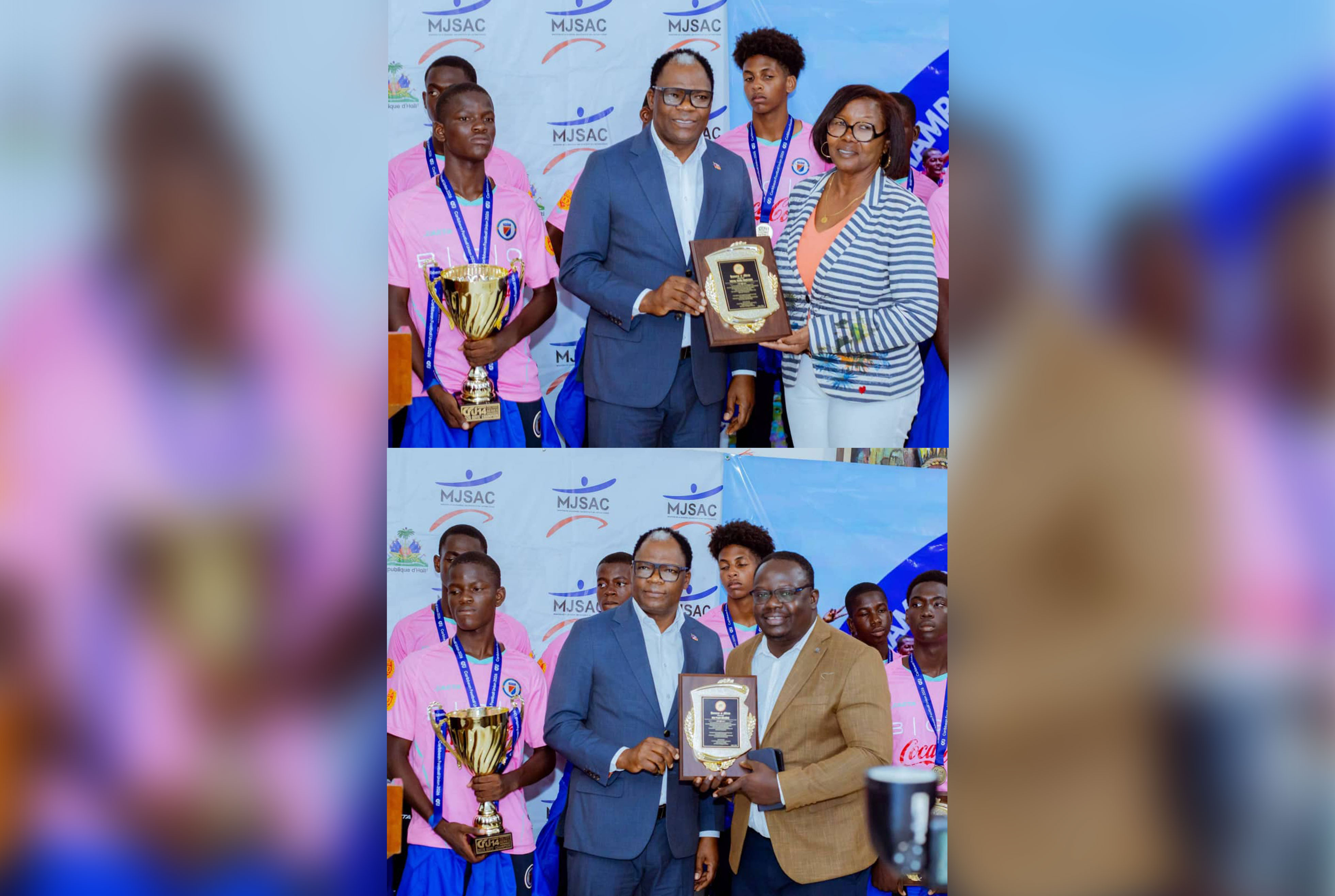 Le ministre Pythagore Dumas honore les Petits Grenadiers U-14, champions des CFU Challenge Series 2026