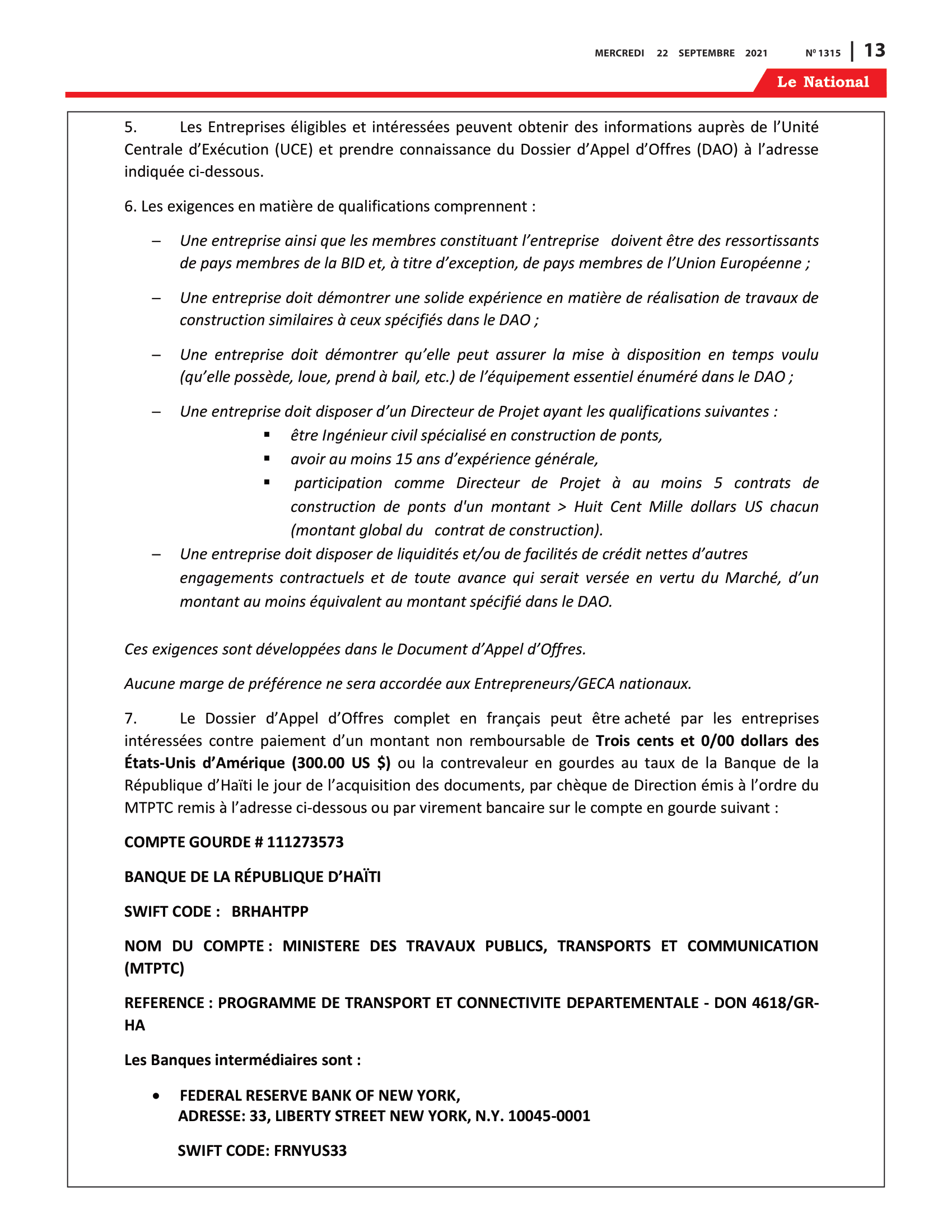 Page 13 de l'édition 1315