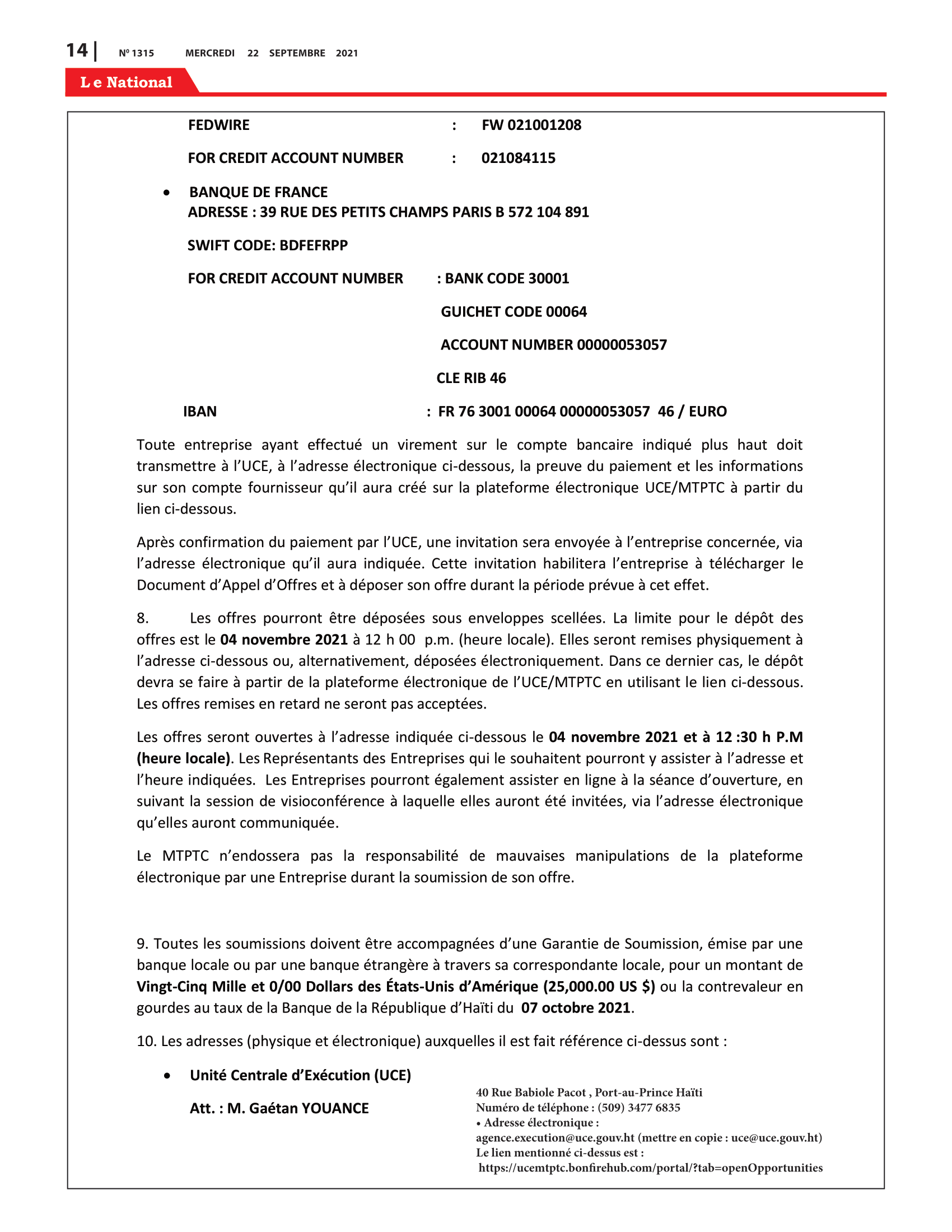 Page 14 de l'édition 1315