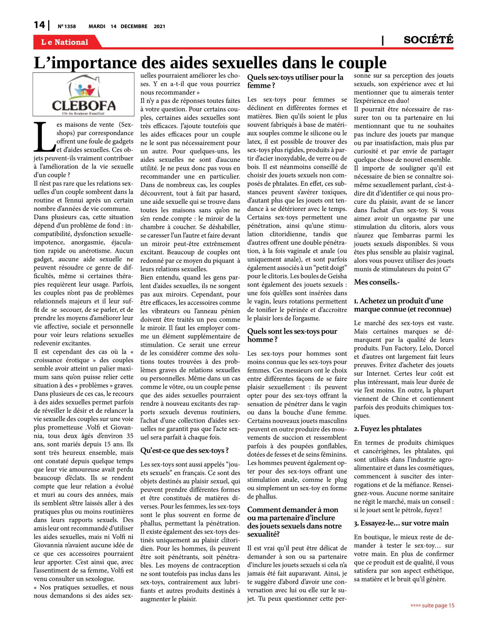 Page 14 de l'édition 1358