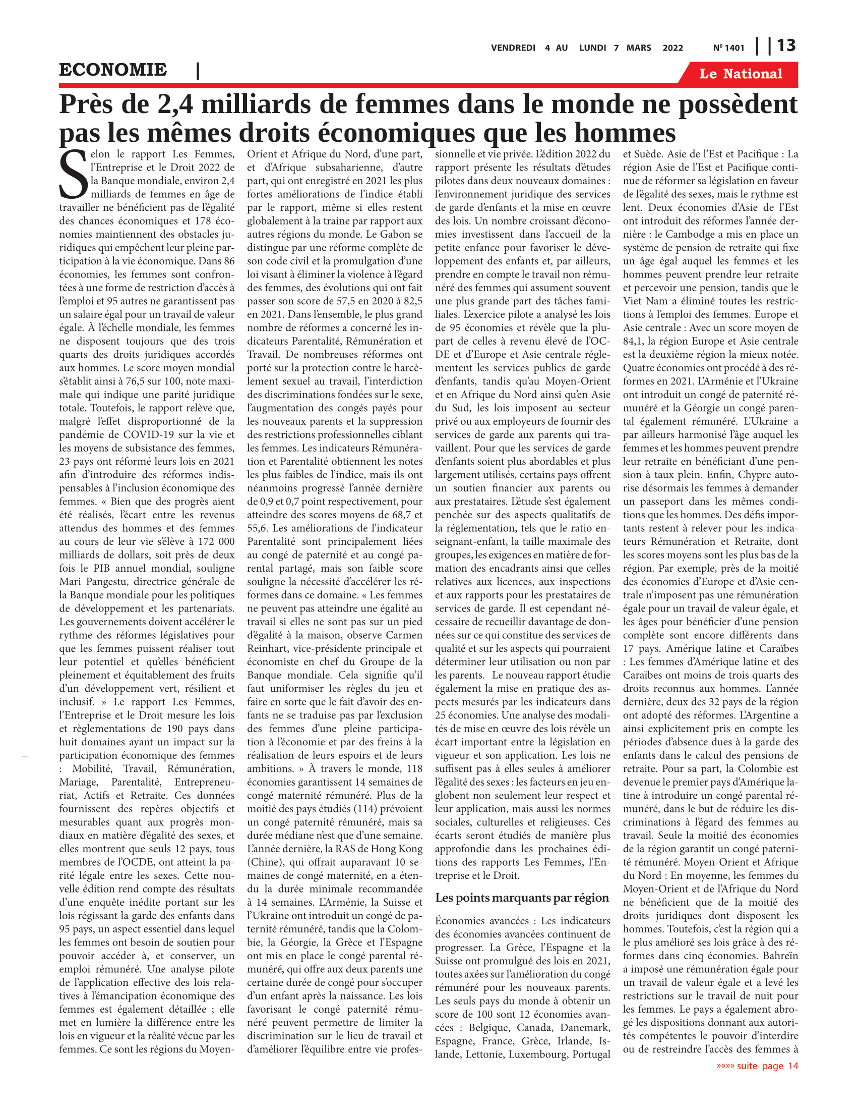 Page 13 de l'édition 1401