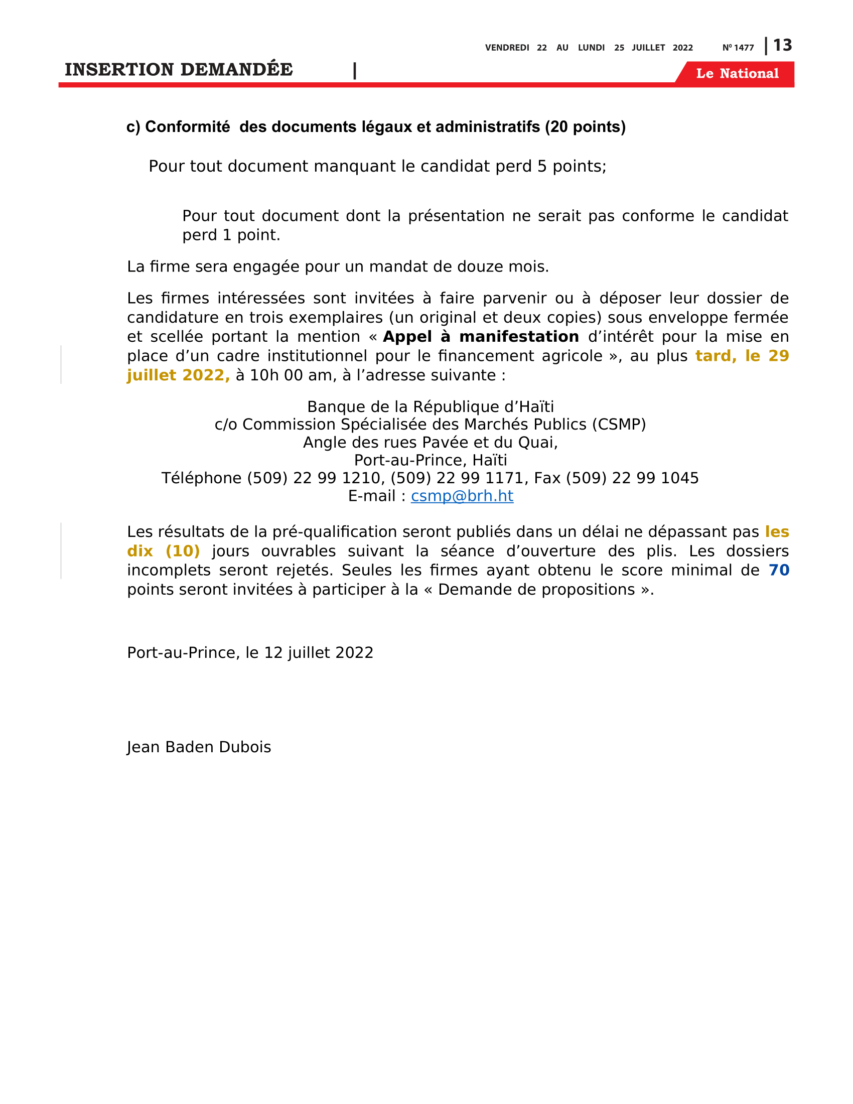 Page 13 de l'édition 1477