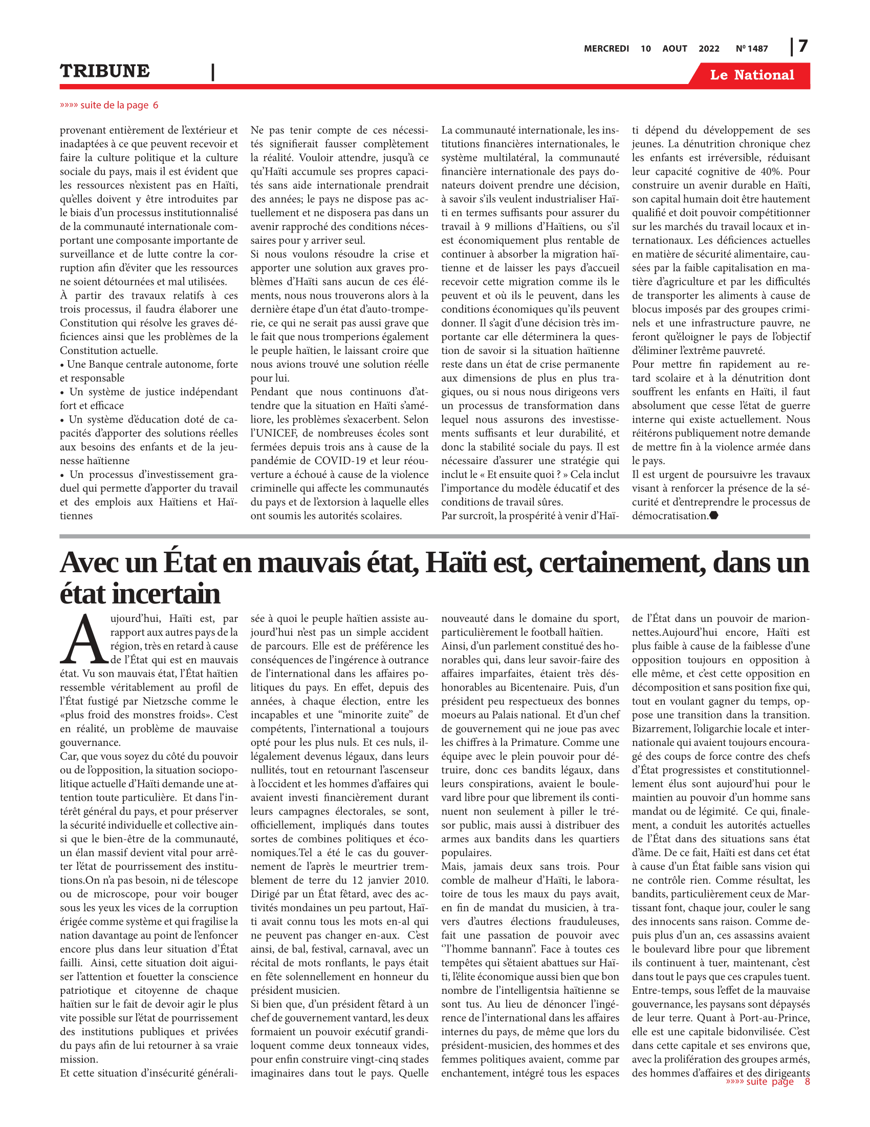 Page 7 de l'édition 1487