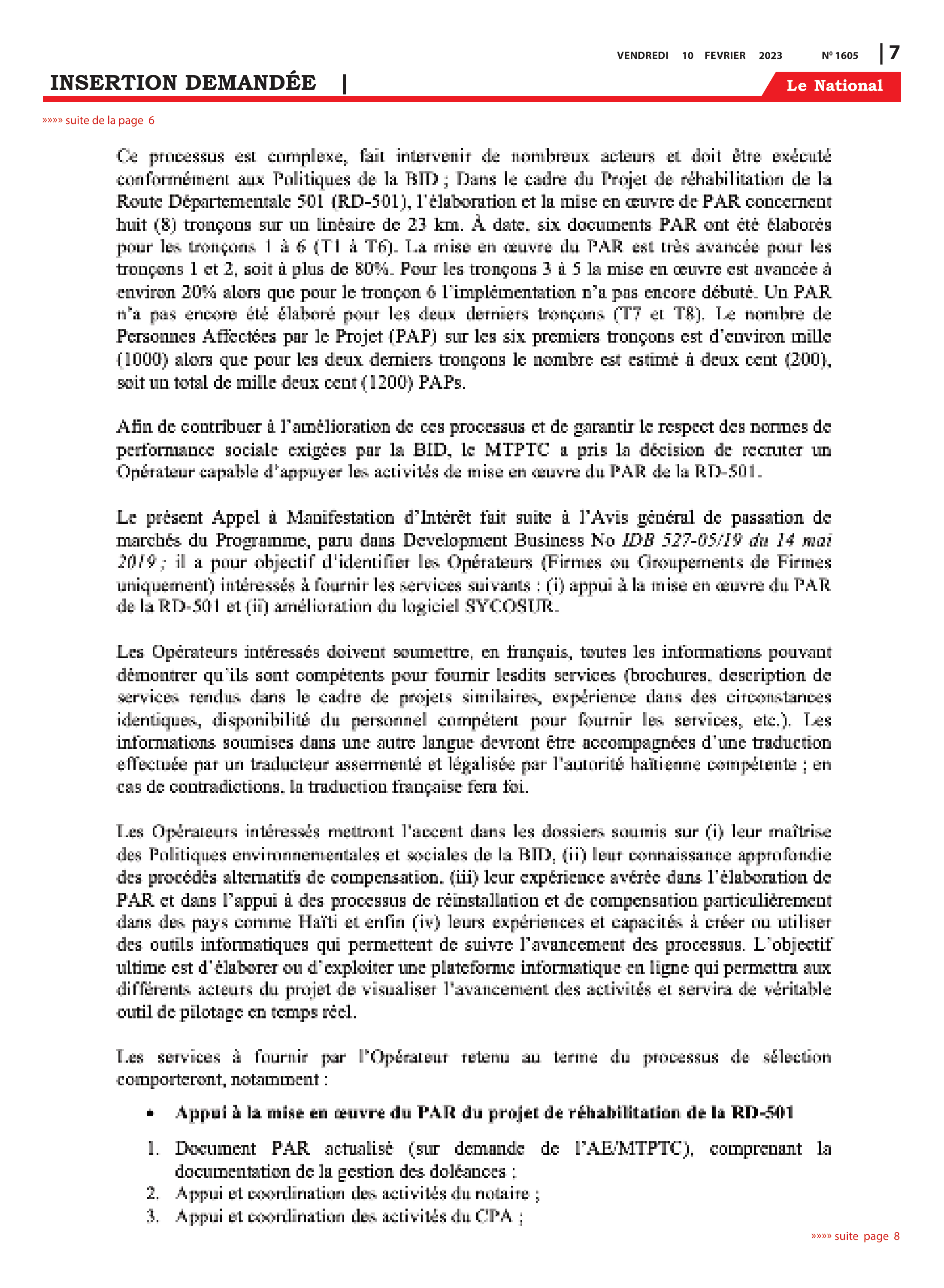 Page 7 de l'édition 1605