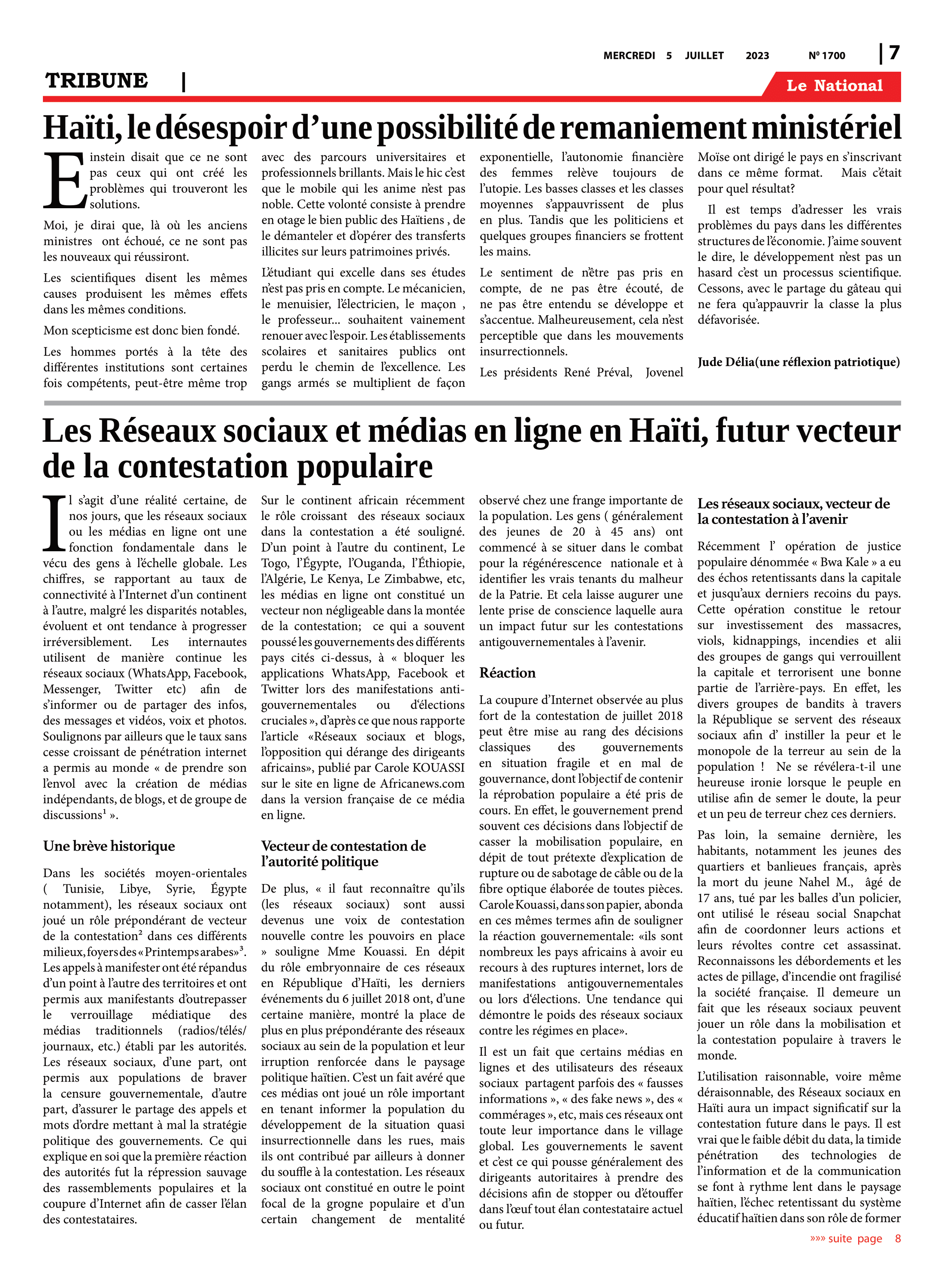 Page 7 de l'édition 1700