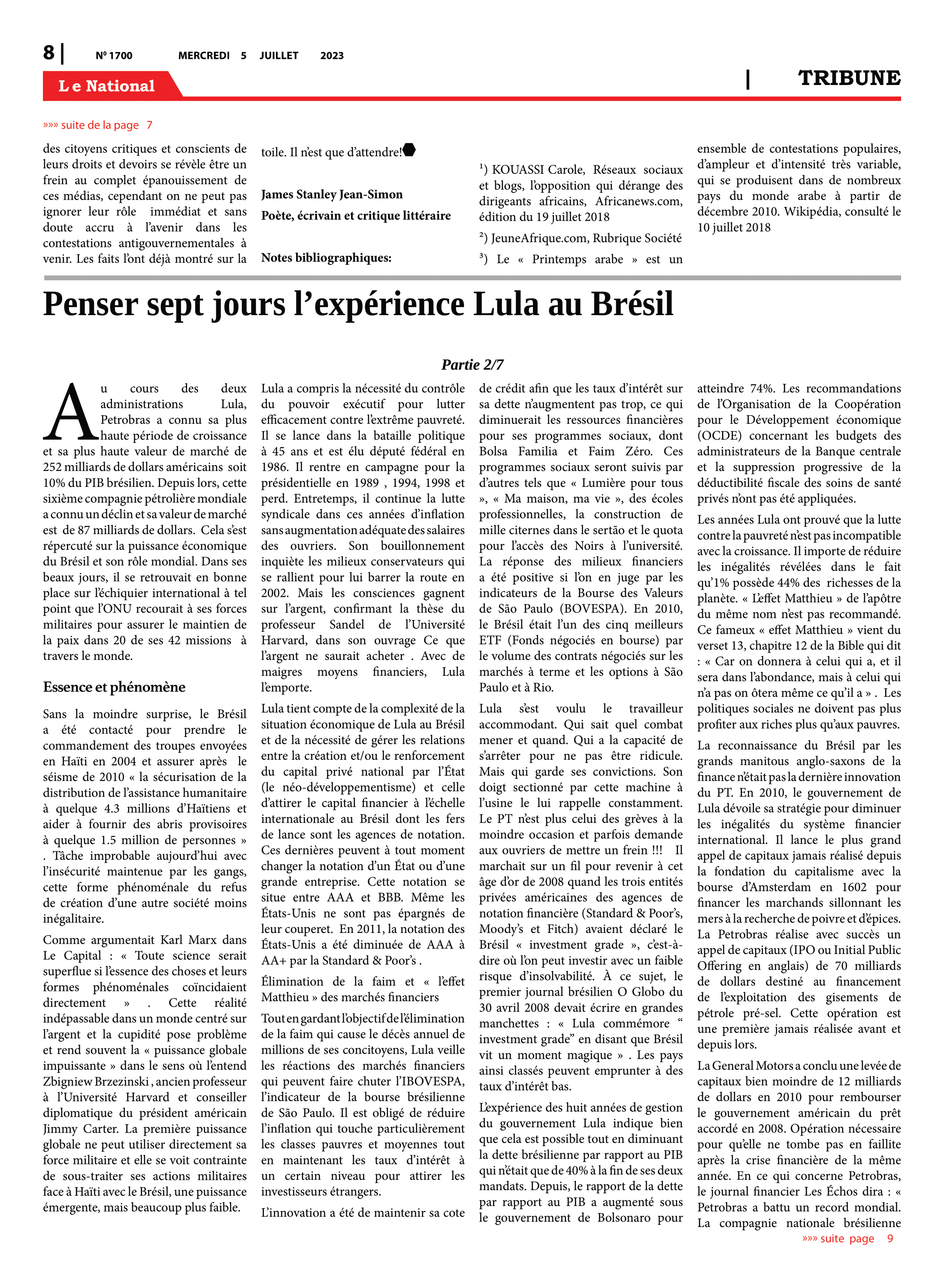 Page 8 de l'édition 1700