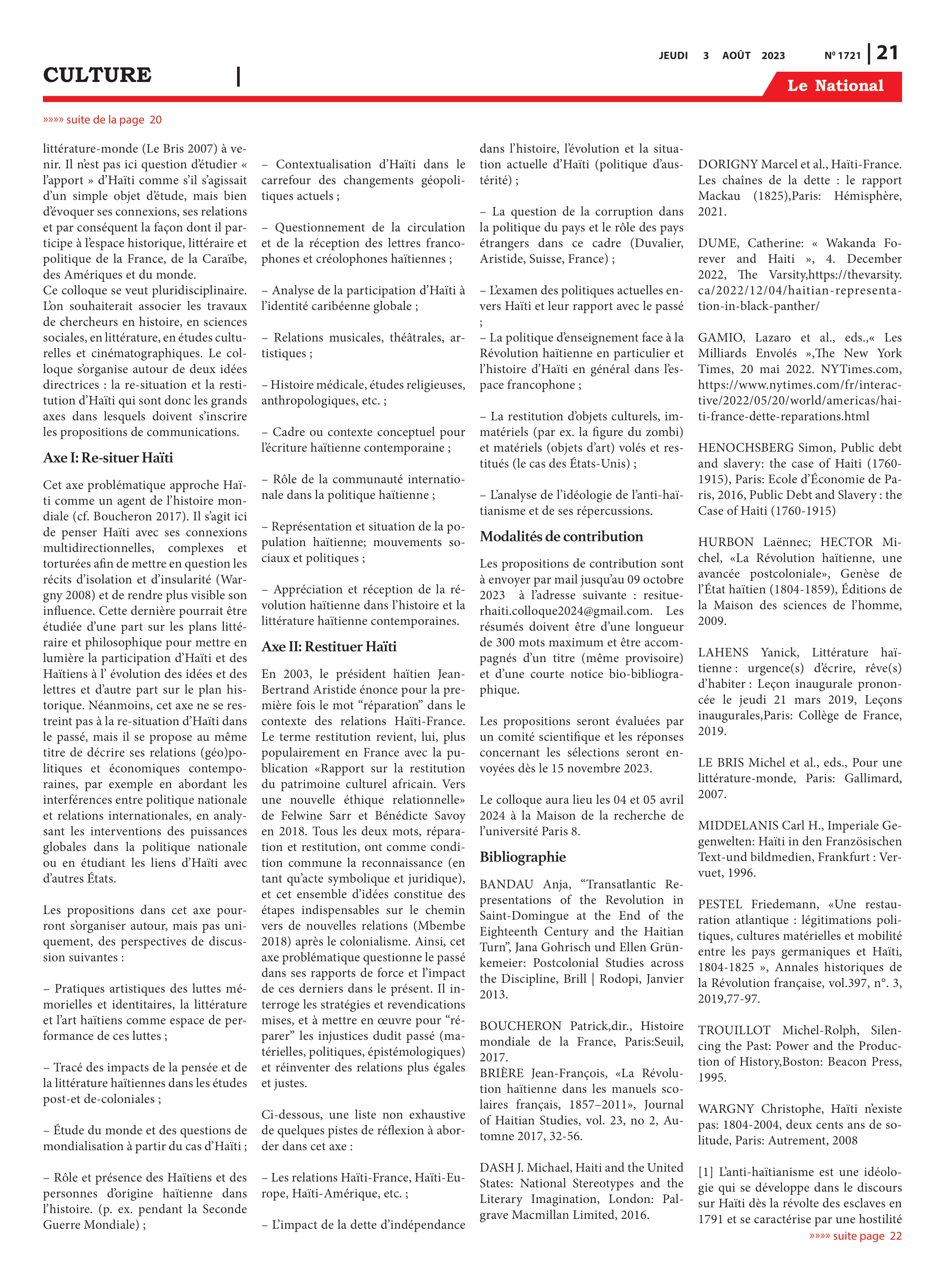 Page 21 de l'édition 1721