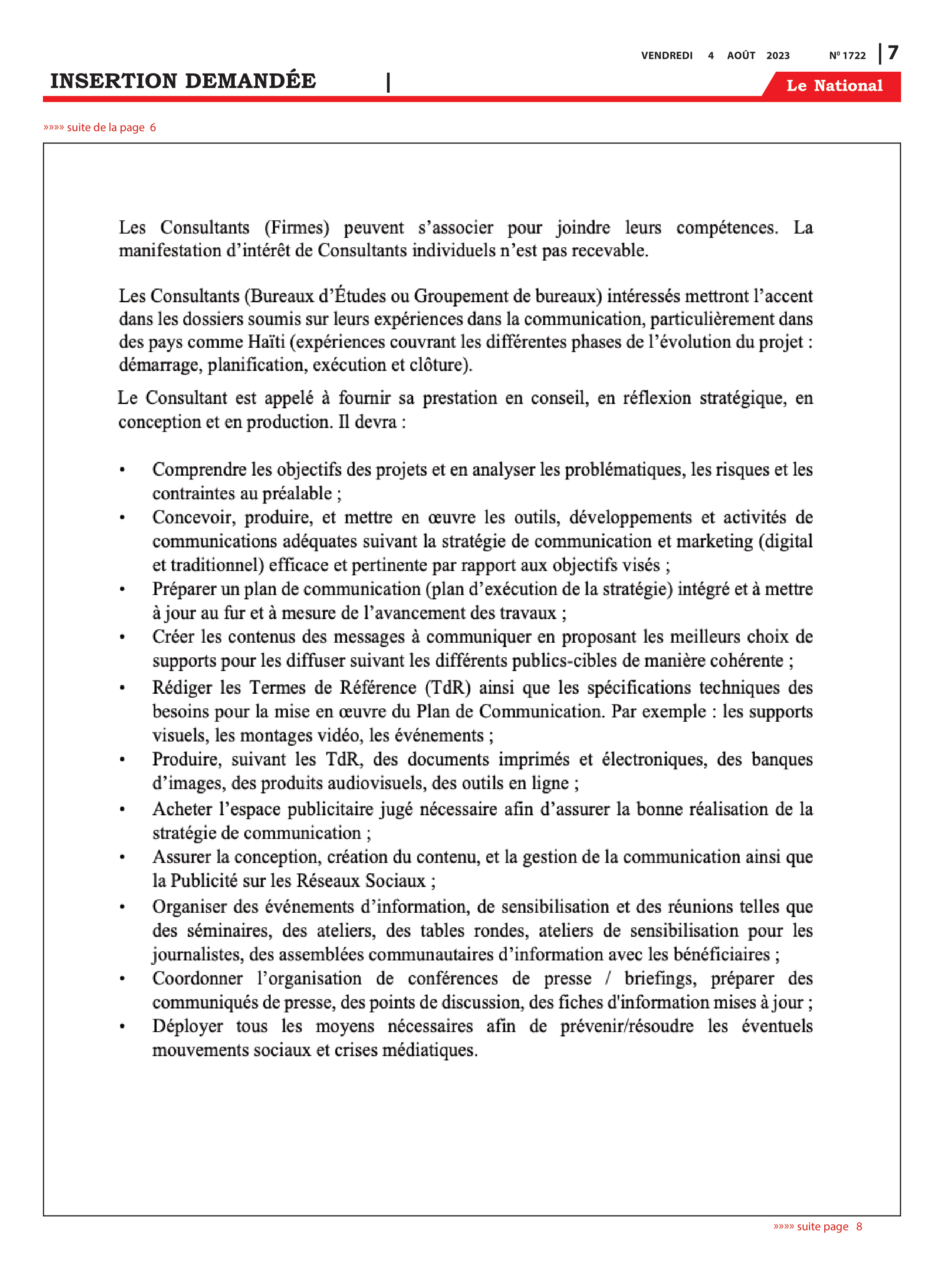 Page 7 de l'édition 1722