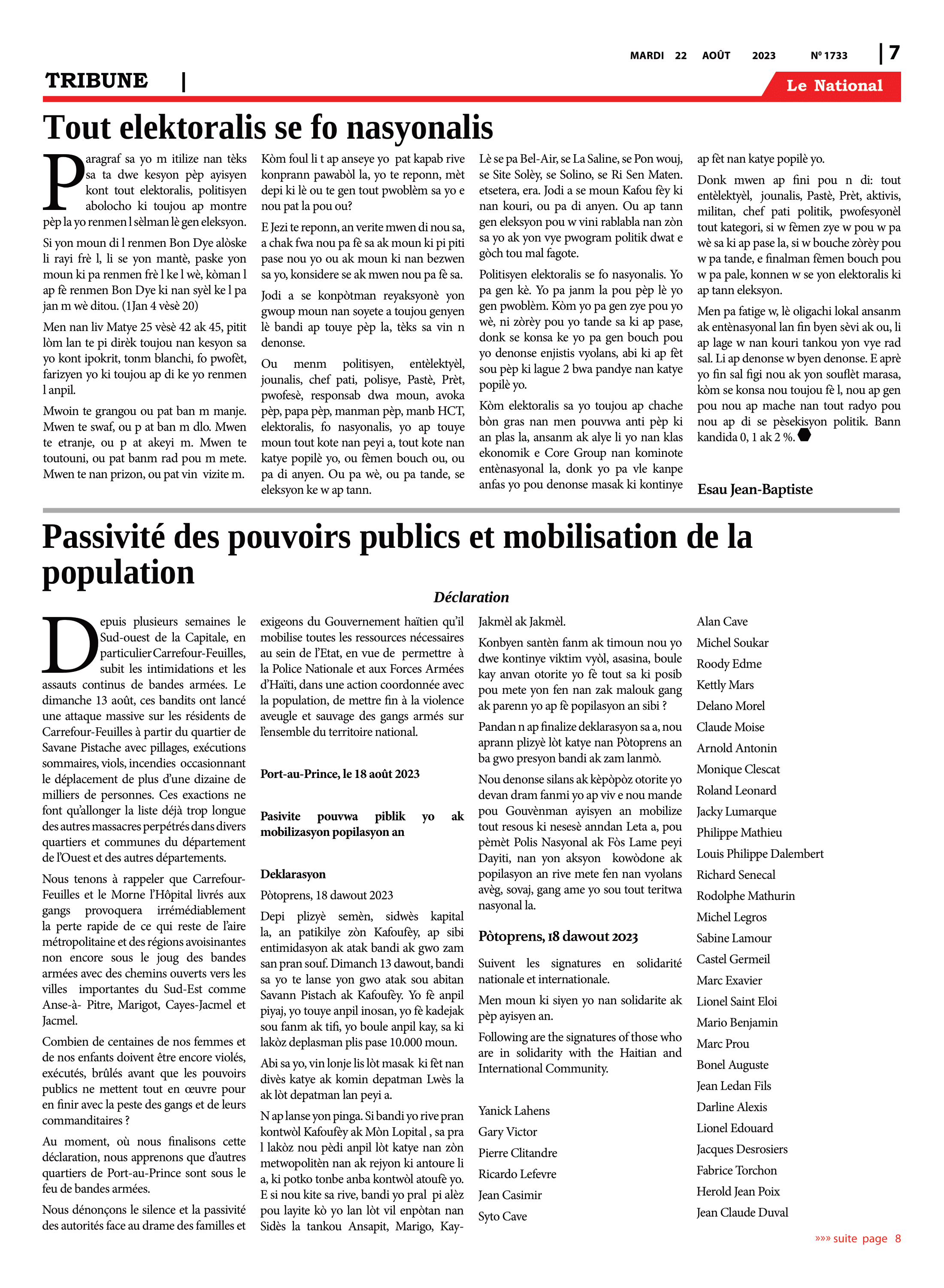 Page 7 de l'édition 1733