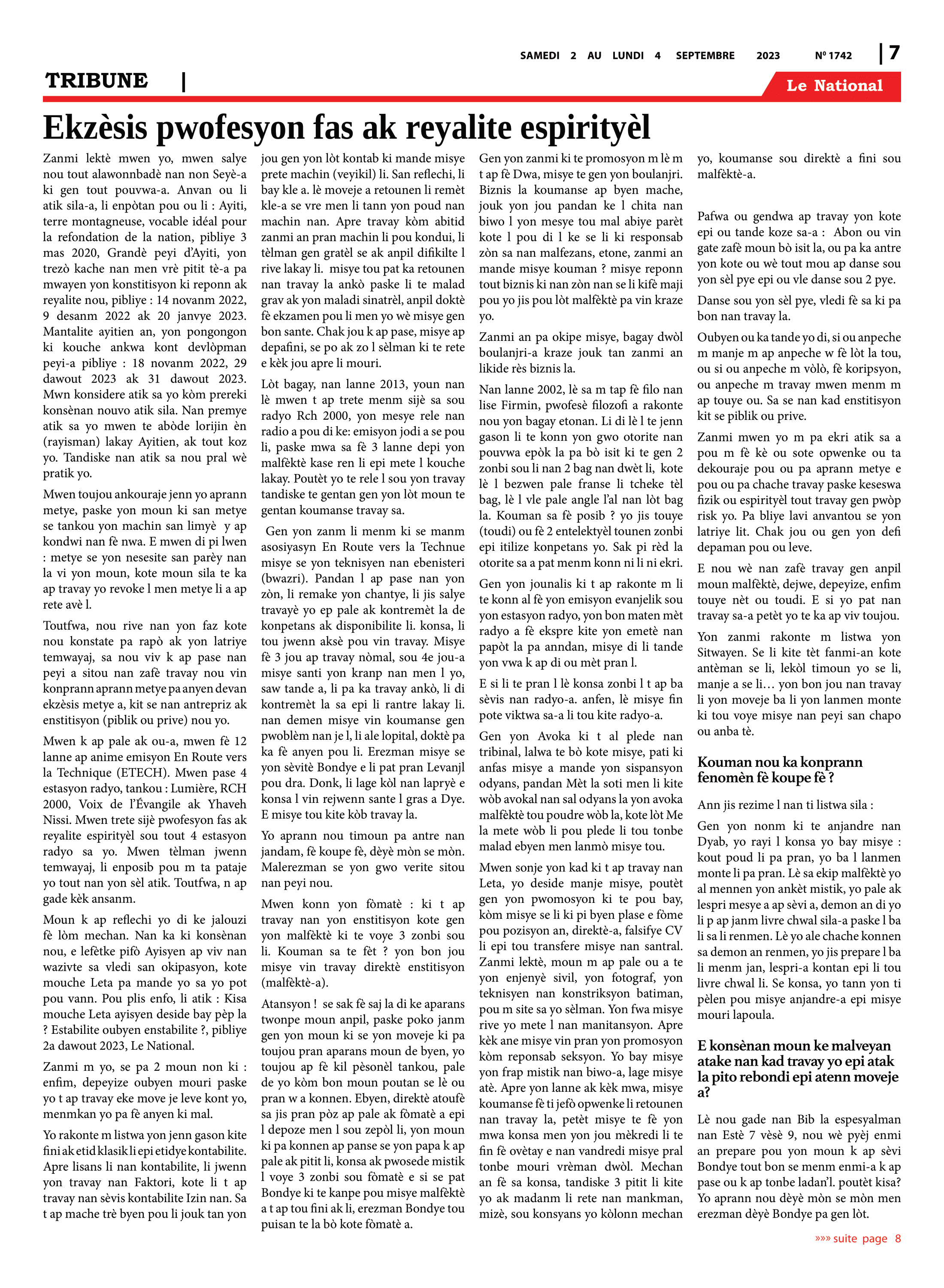 Page 7 de l'édition 1742