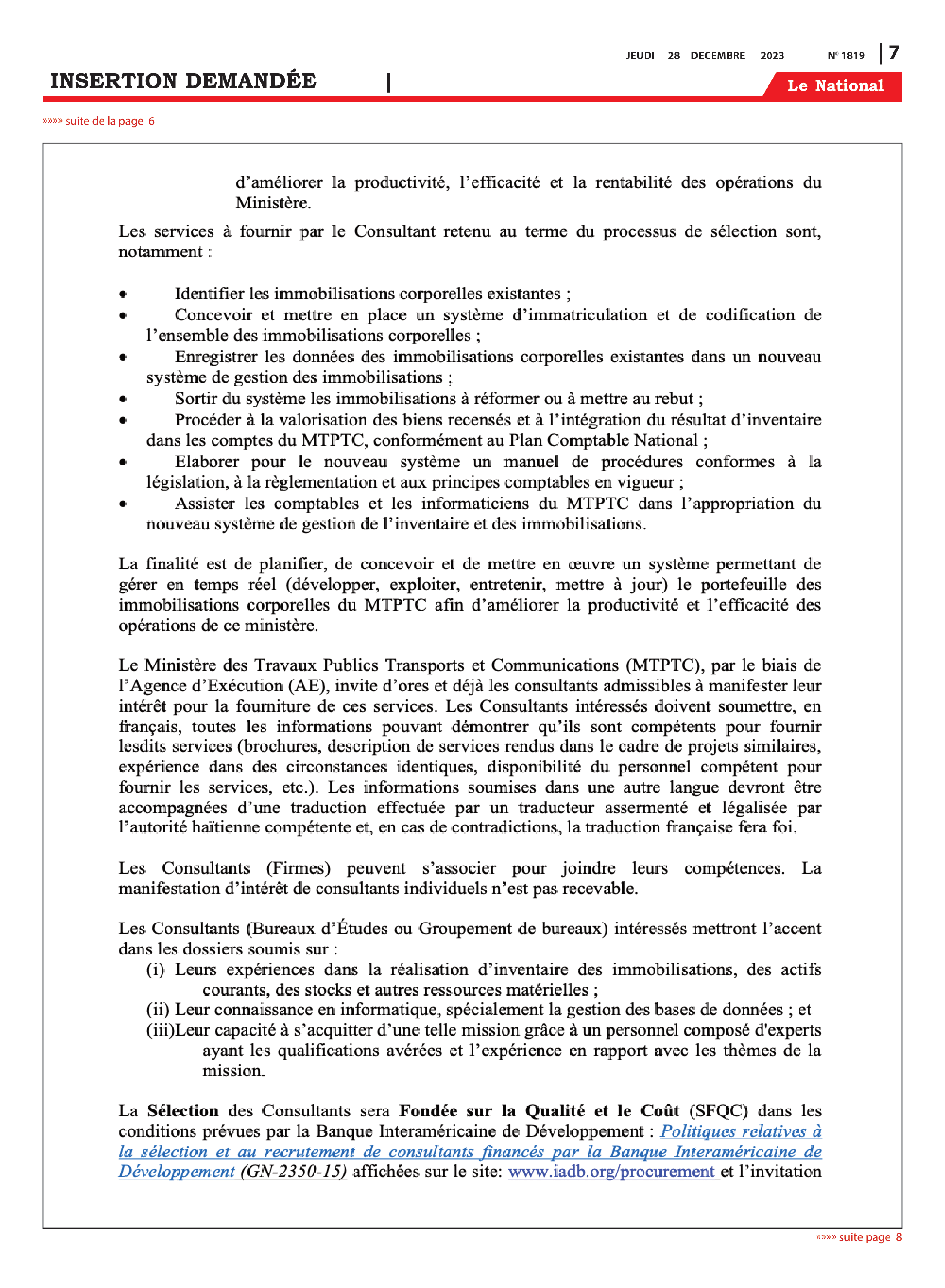 Page 7 de l'édition 1819