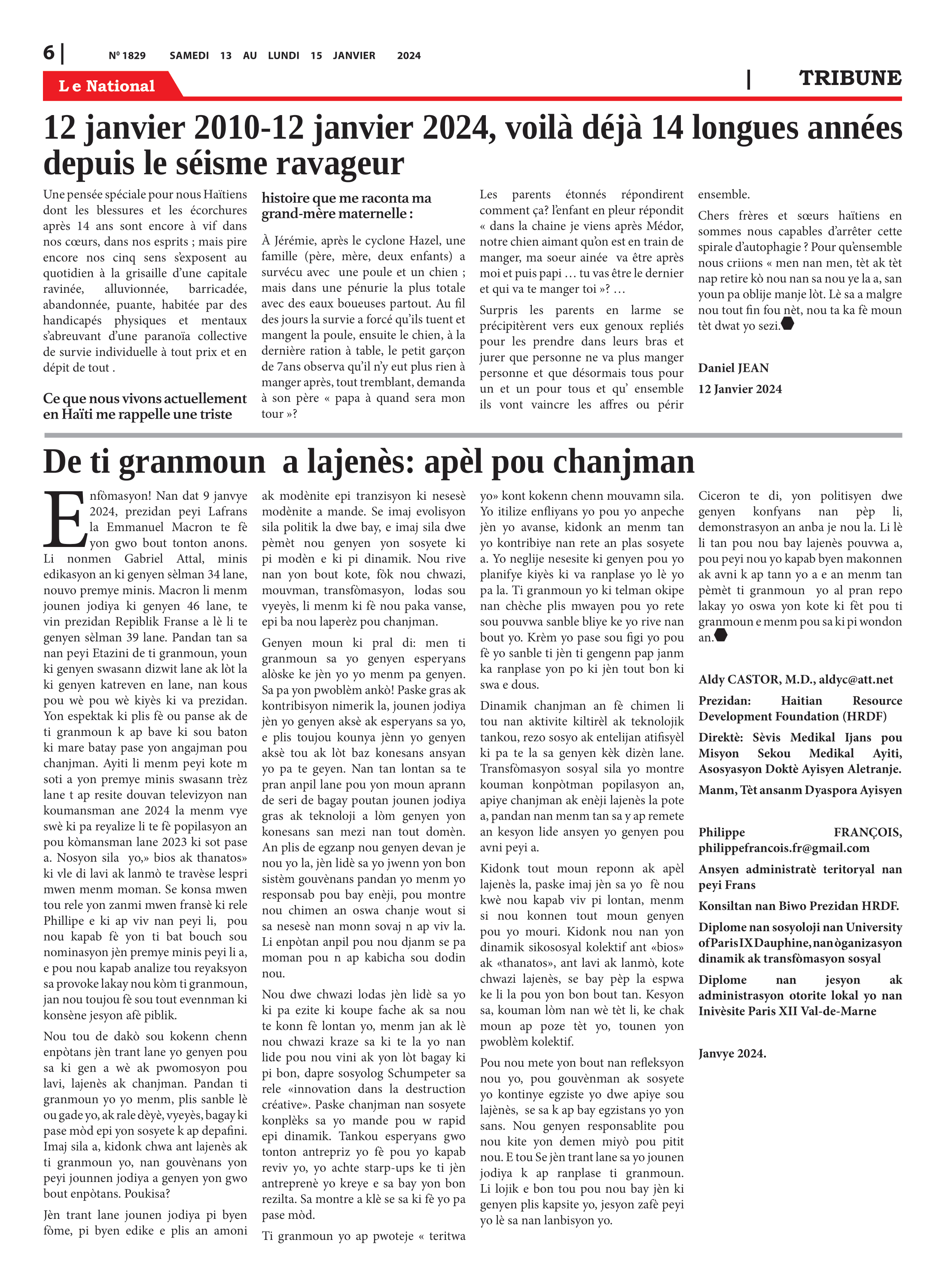 Page 6 de l'édition 1829