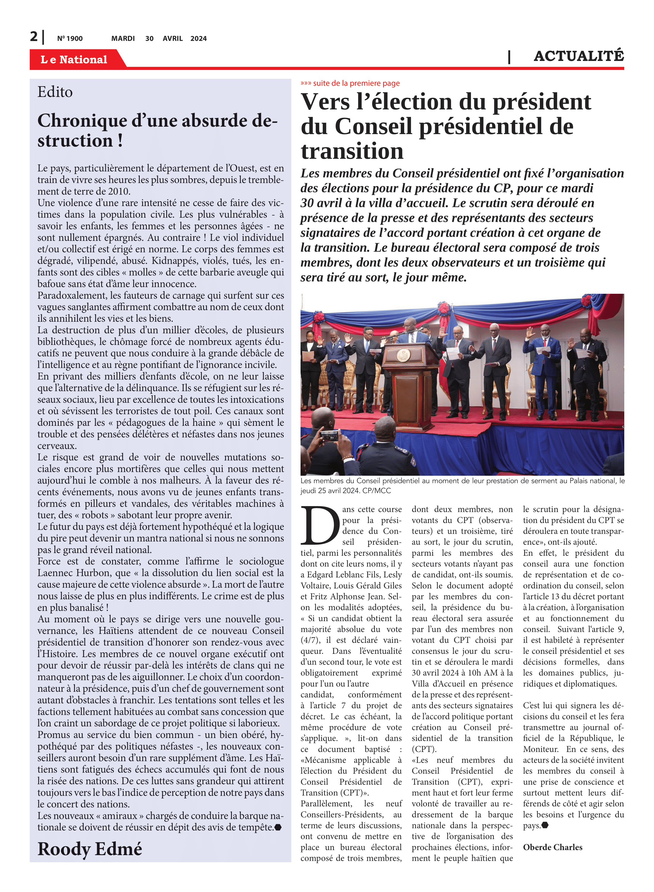Page 2 de l'édition 1900