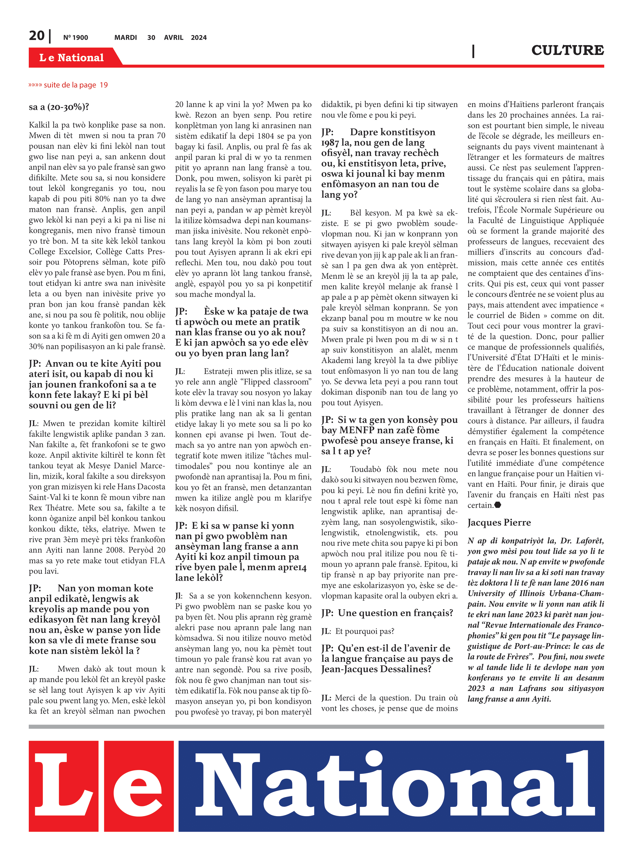 Page 20 de l'édition 1900