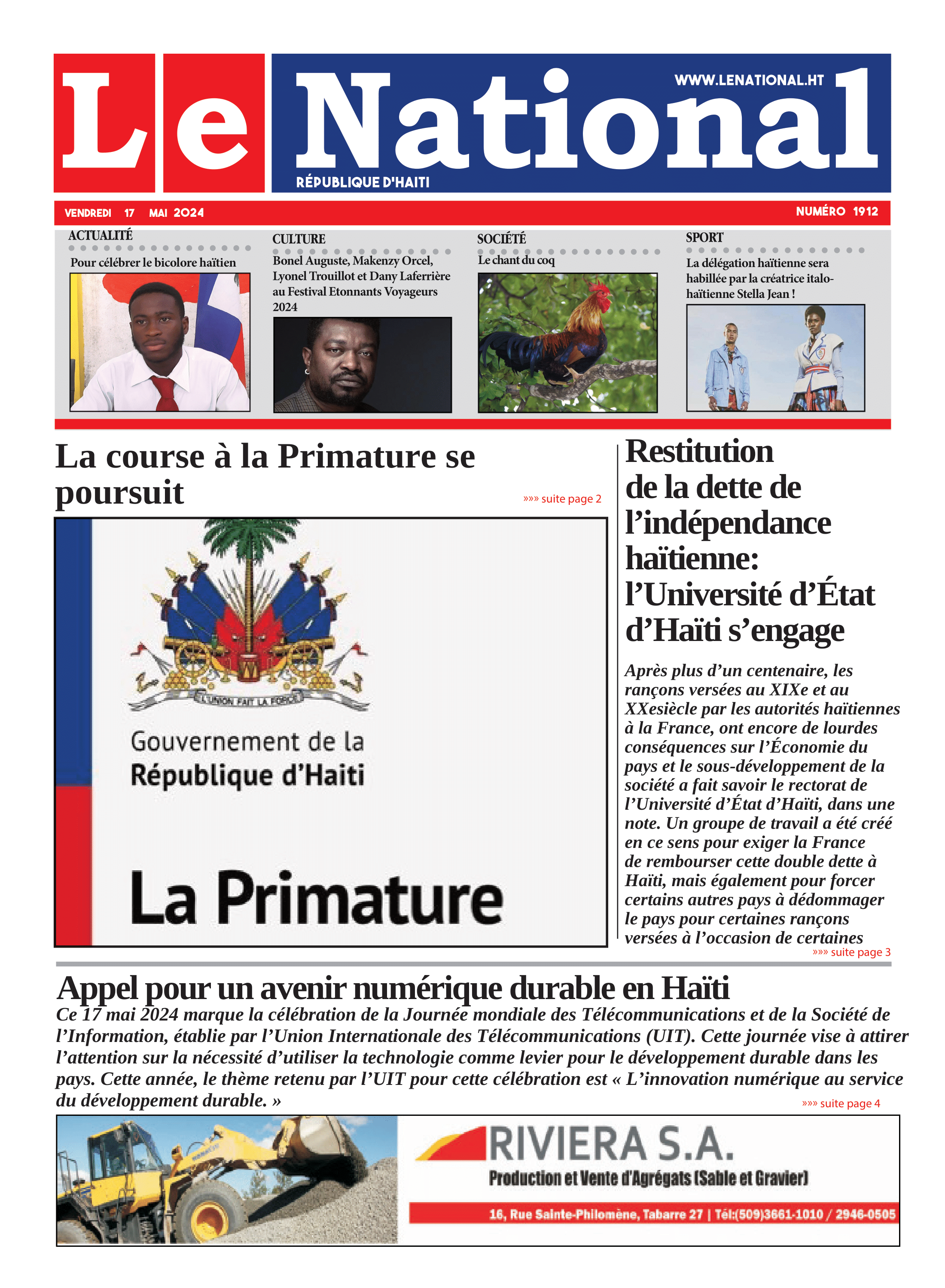 Page 1 de l'édition 1912