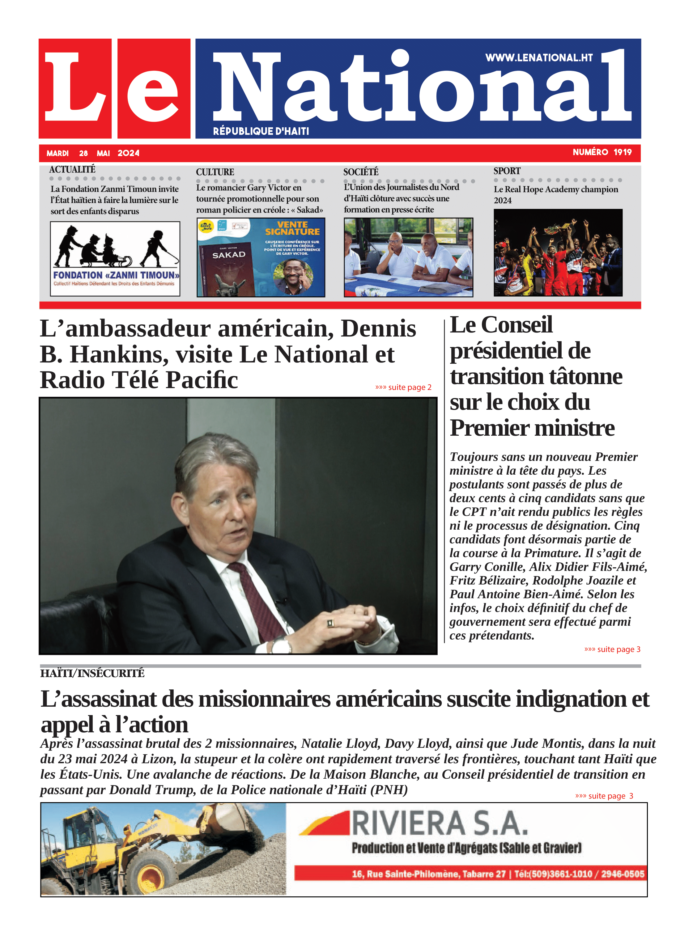 Page 1 de l'édition 1919