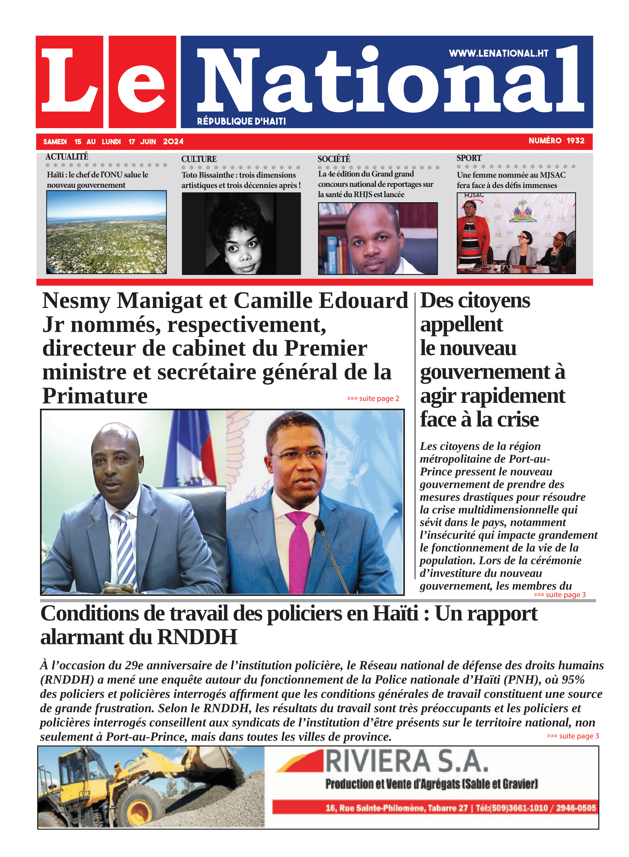 Page 1 de l'édition 1932