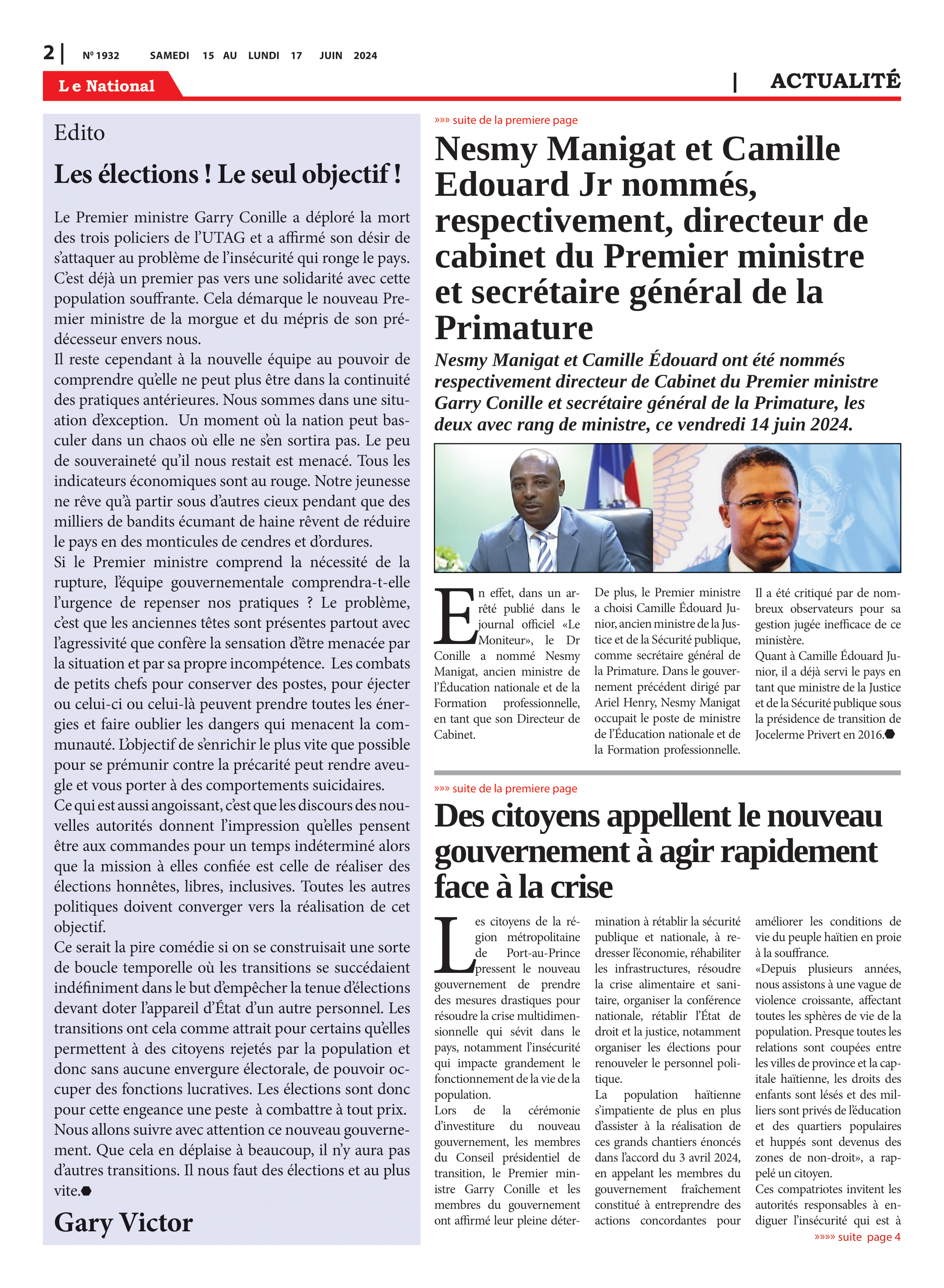 Page 2 de l'édition 1932