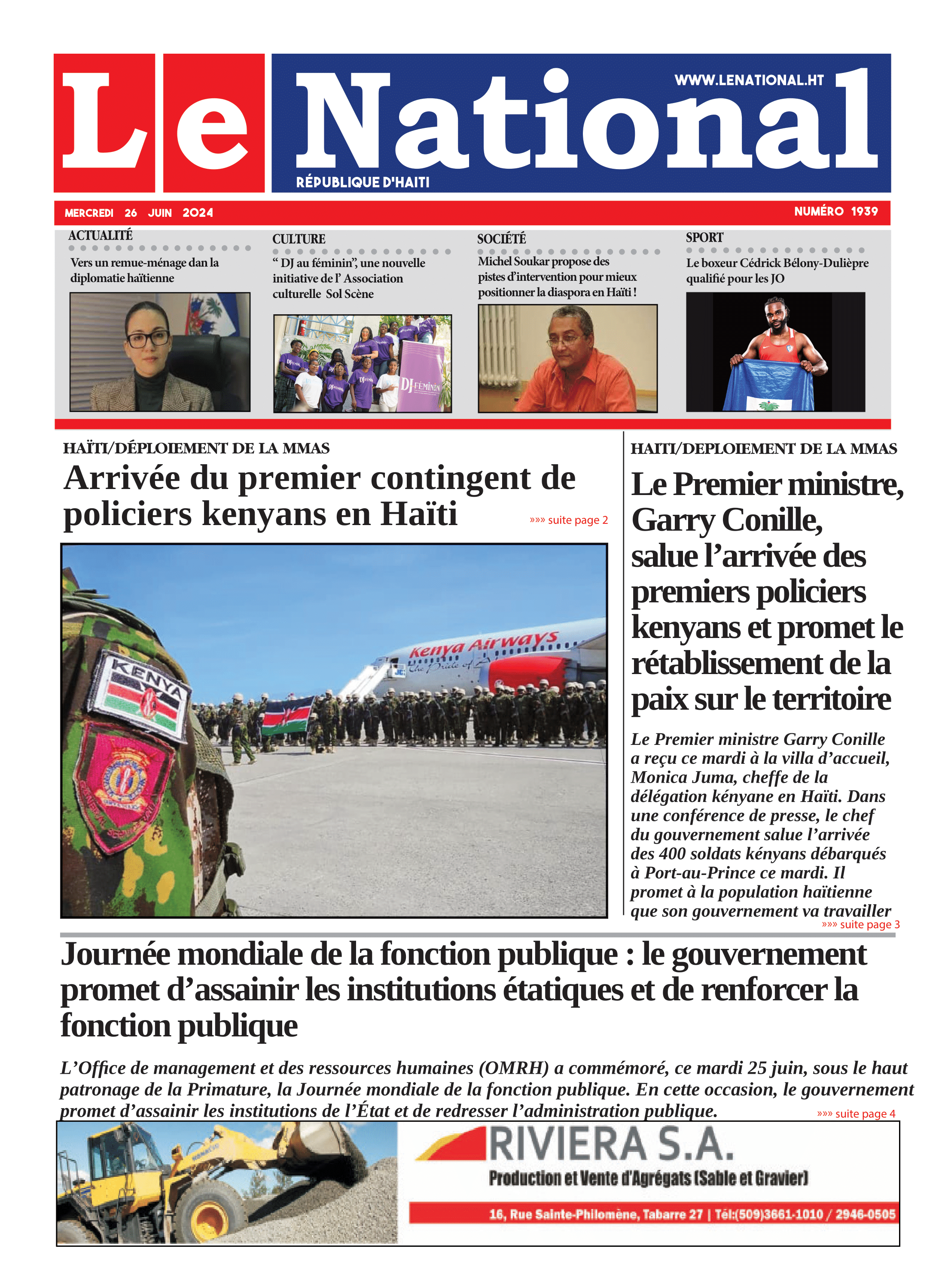 Page 1 de l'édition 1939