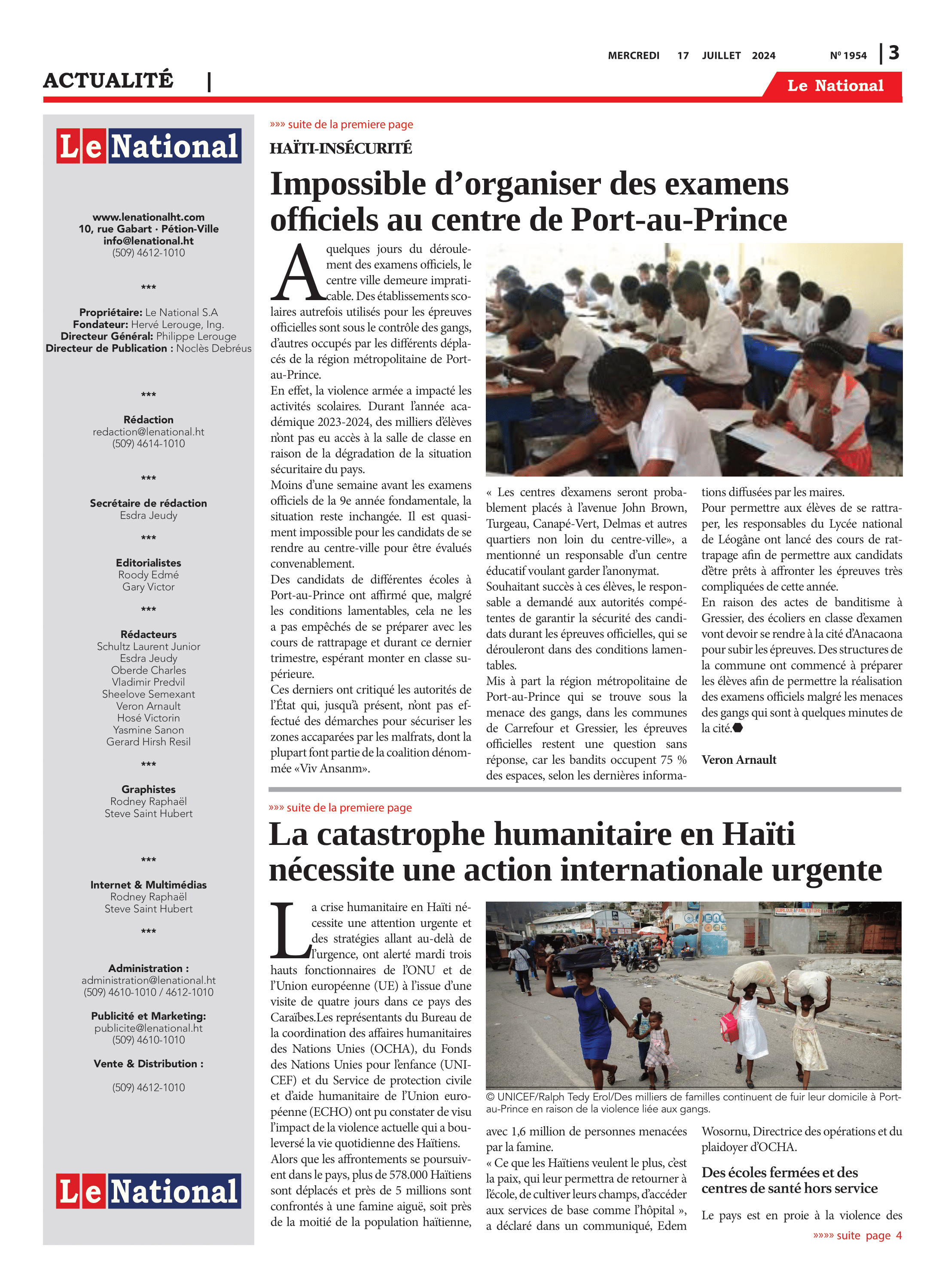 Page 3 de l'édition 1954