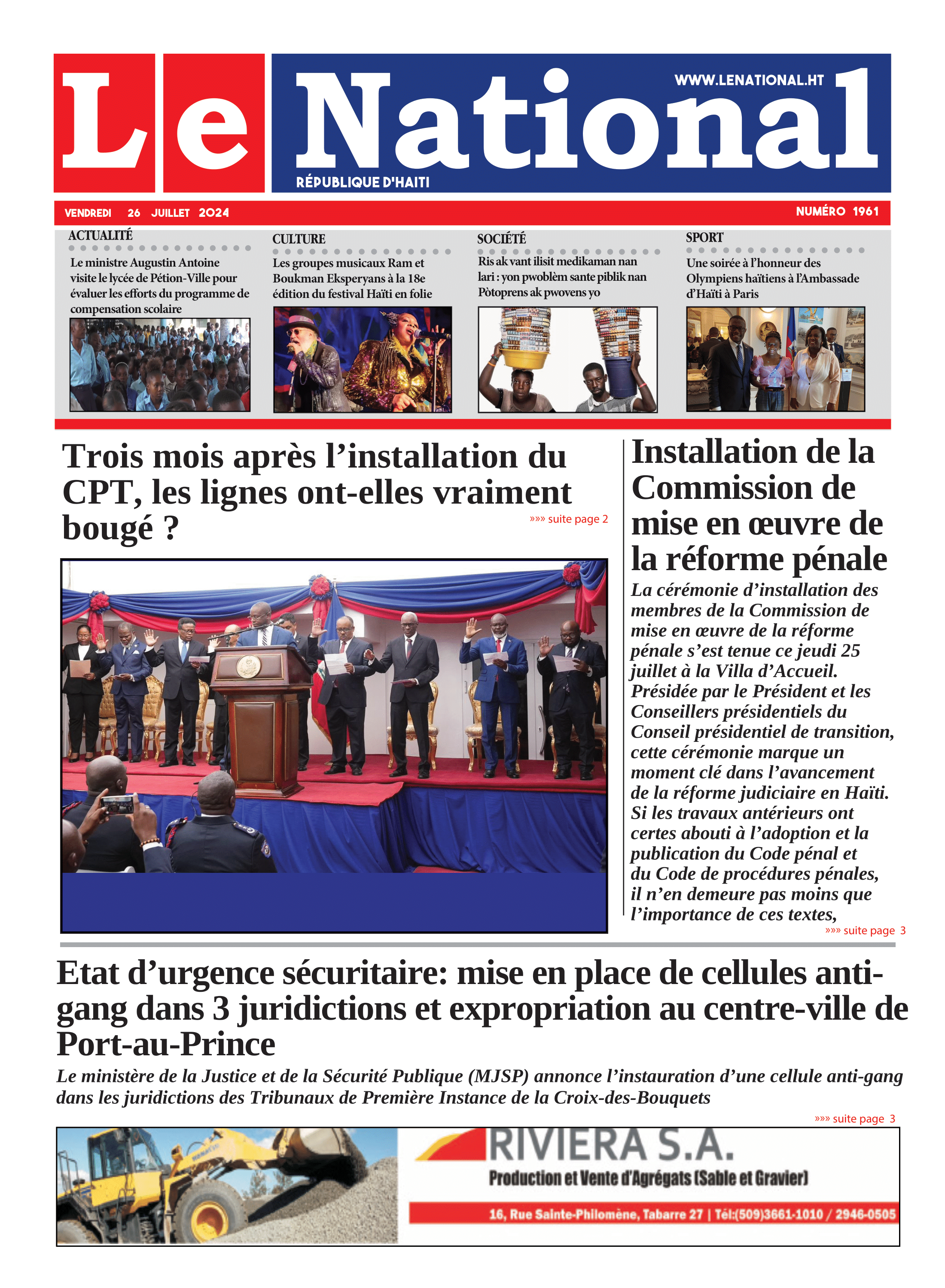 Page 1 de l'édition 1961