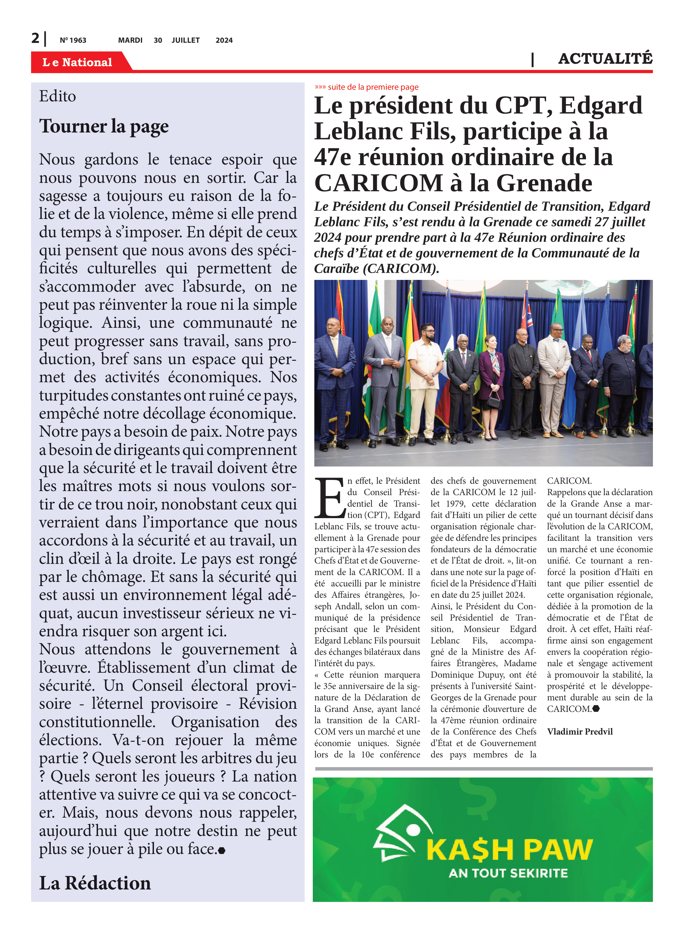 Page 2 de l'édition 1963
