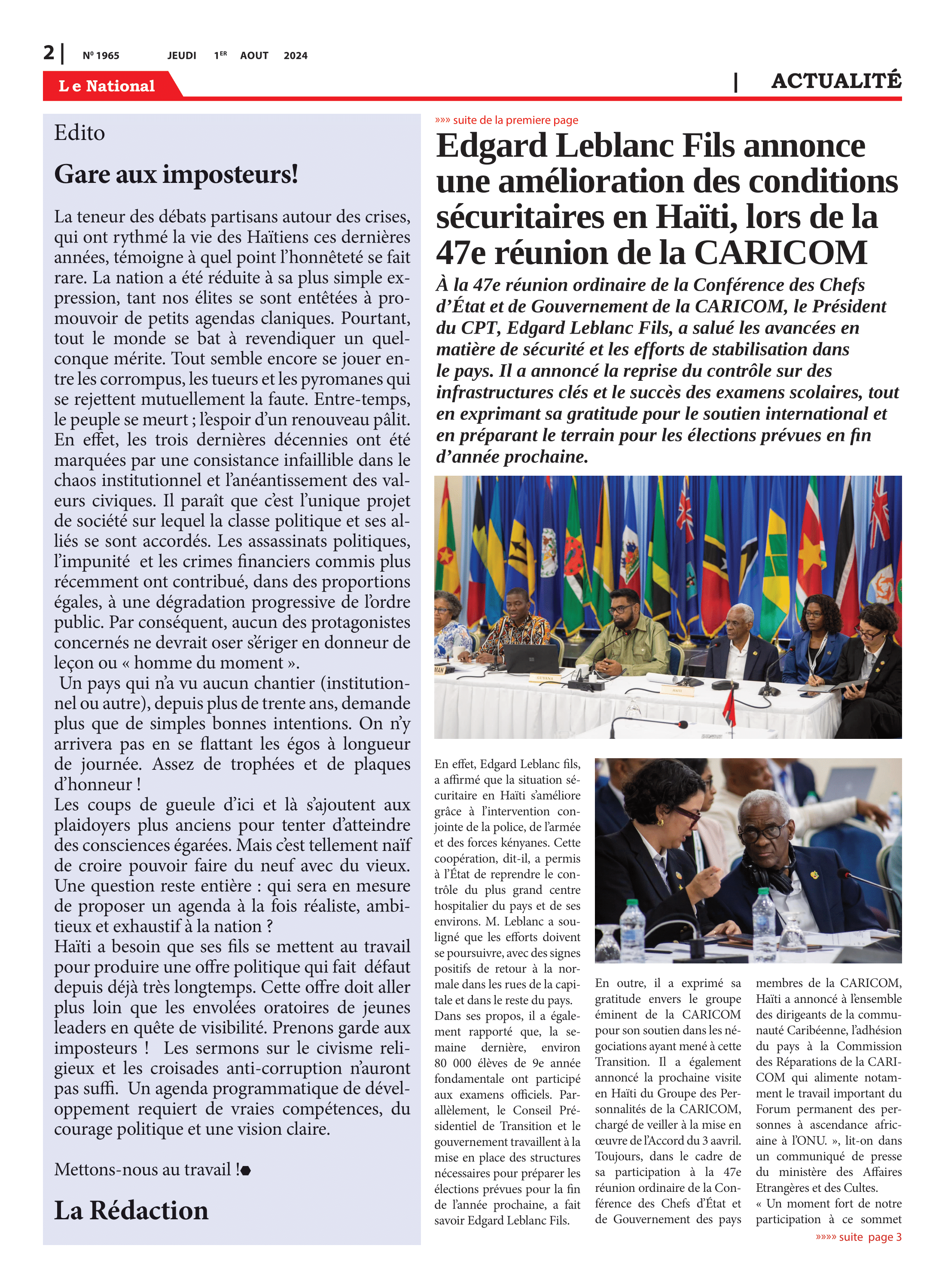Page 2 de l'édition 1965