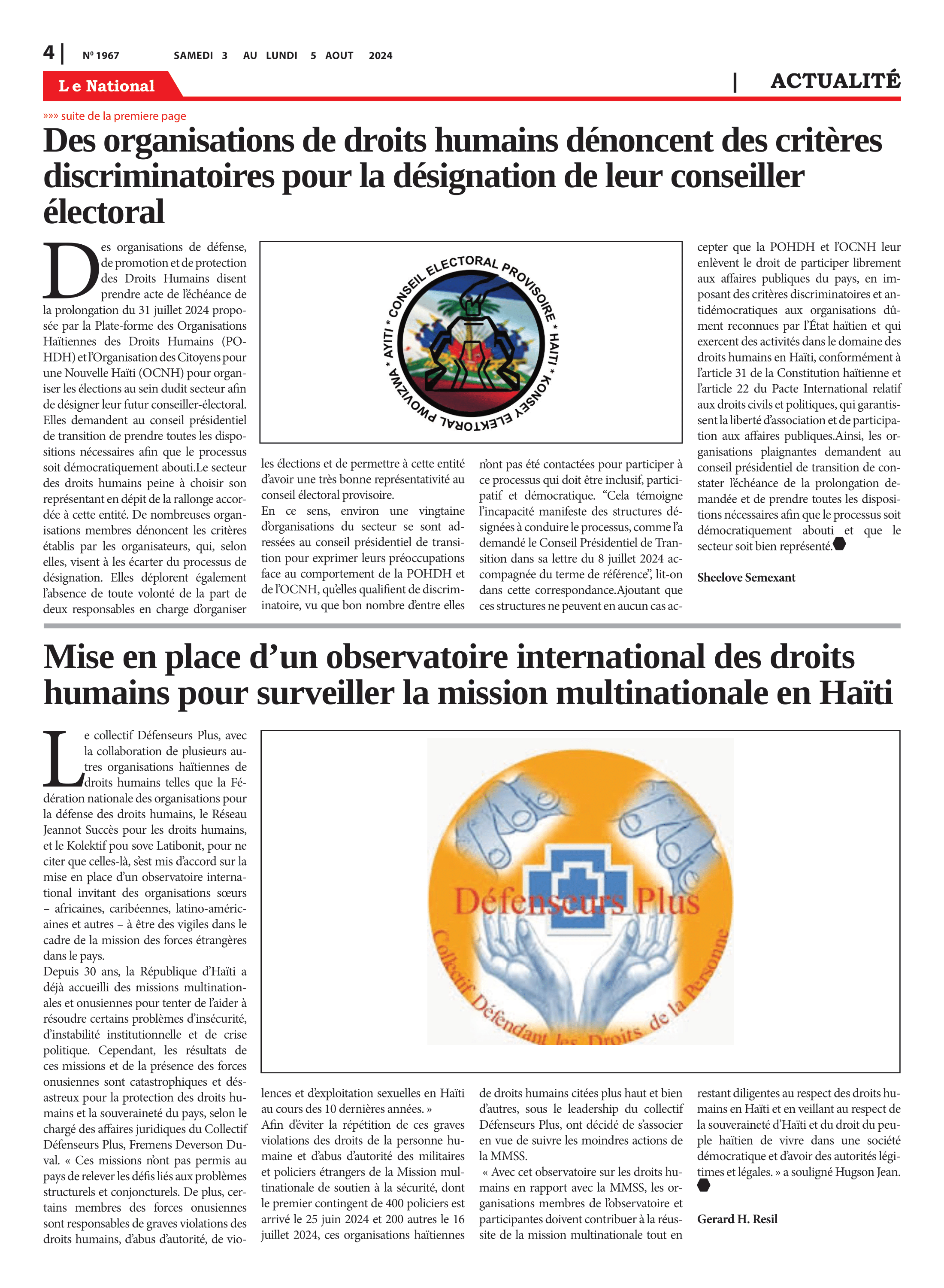 Page 4 de l'édition 1967