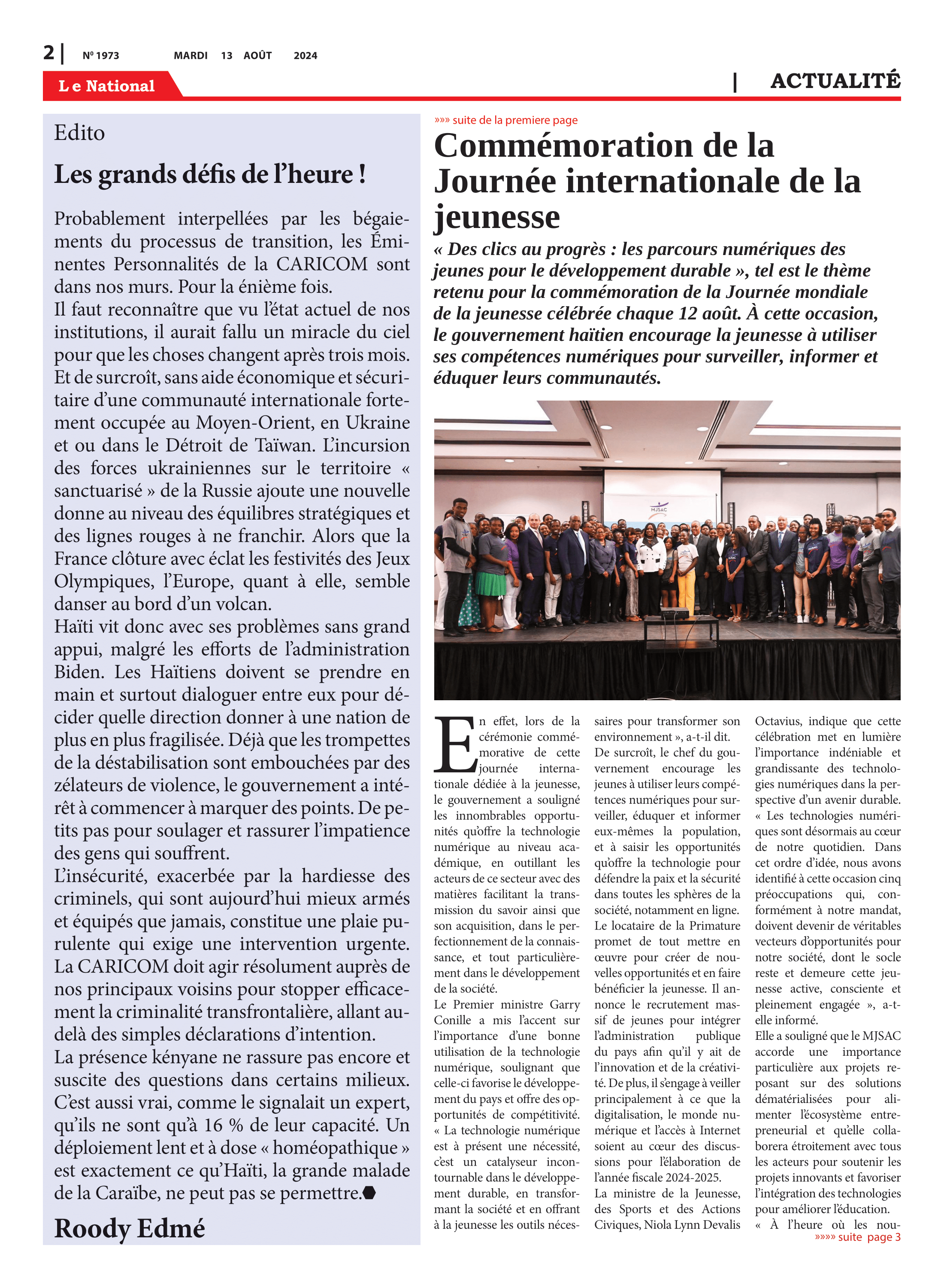 Page 2 de l'édition 1973