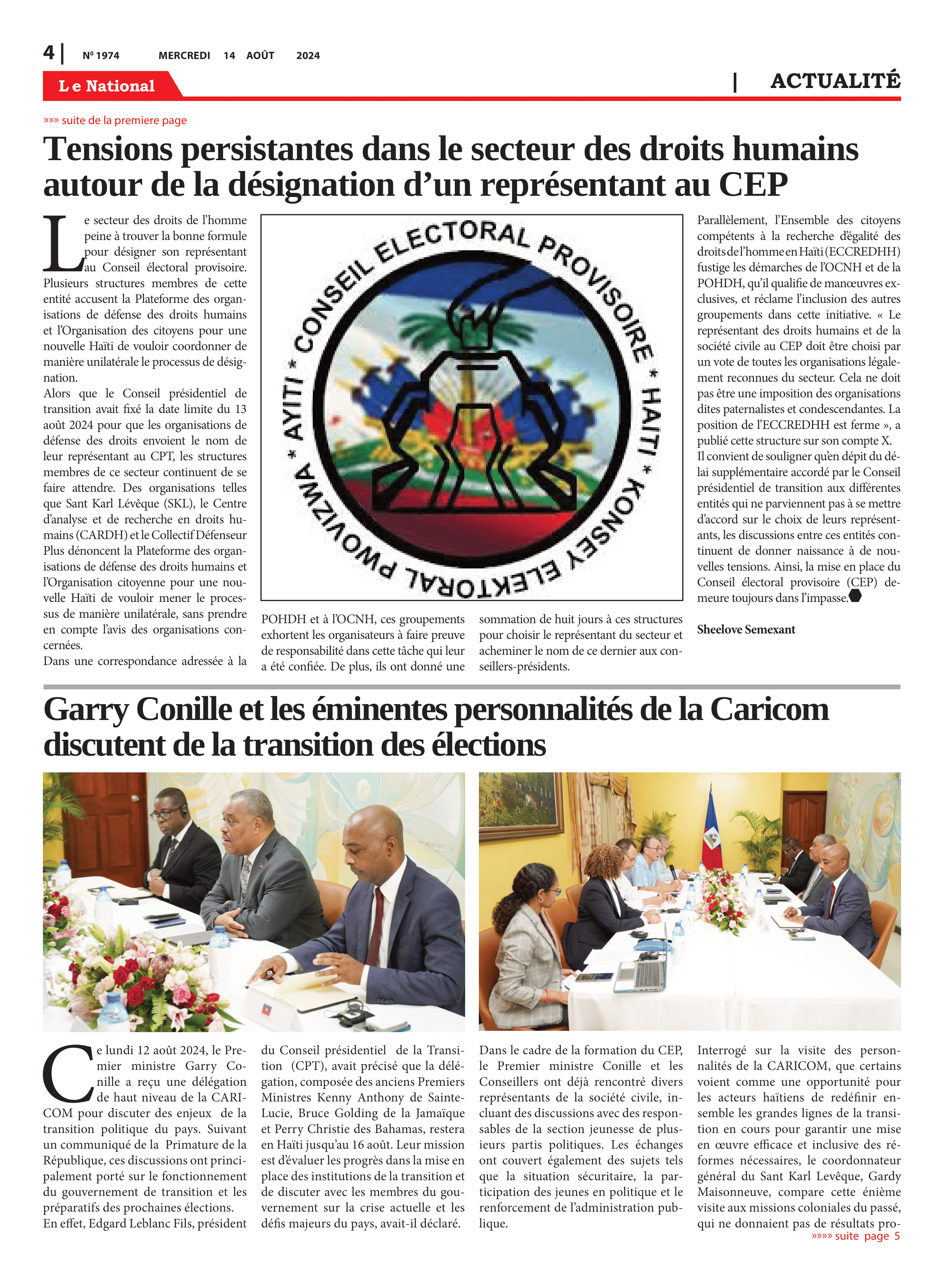 Page 4 de l'édition 1974
