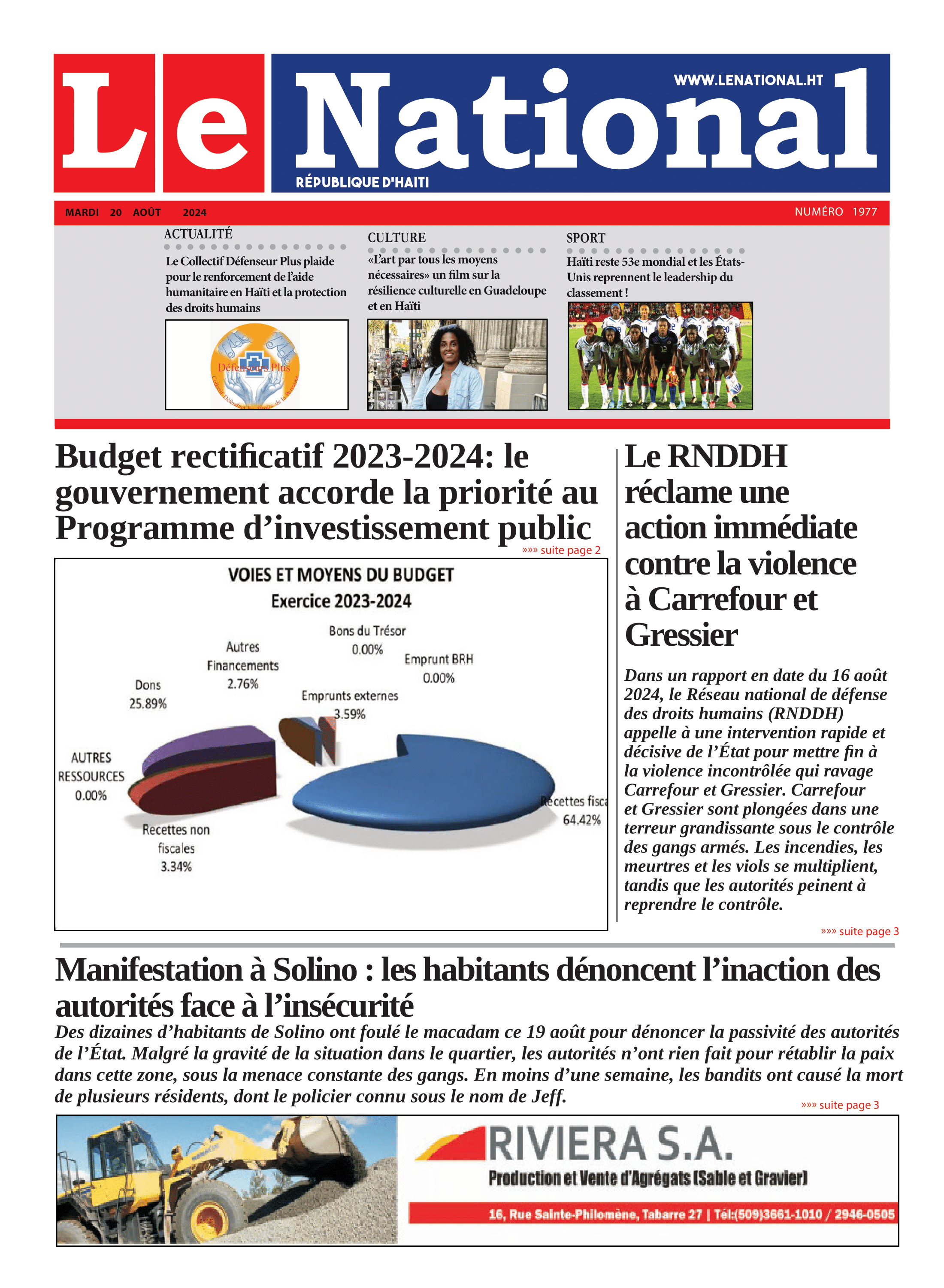Page 1 de l'édition 1977