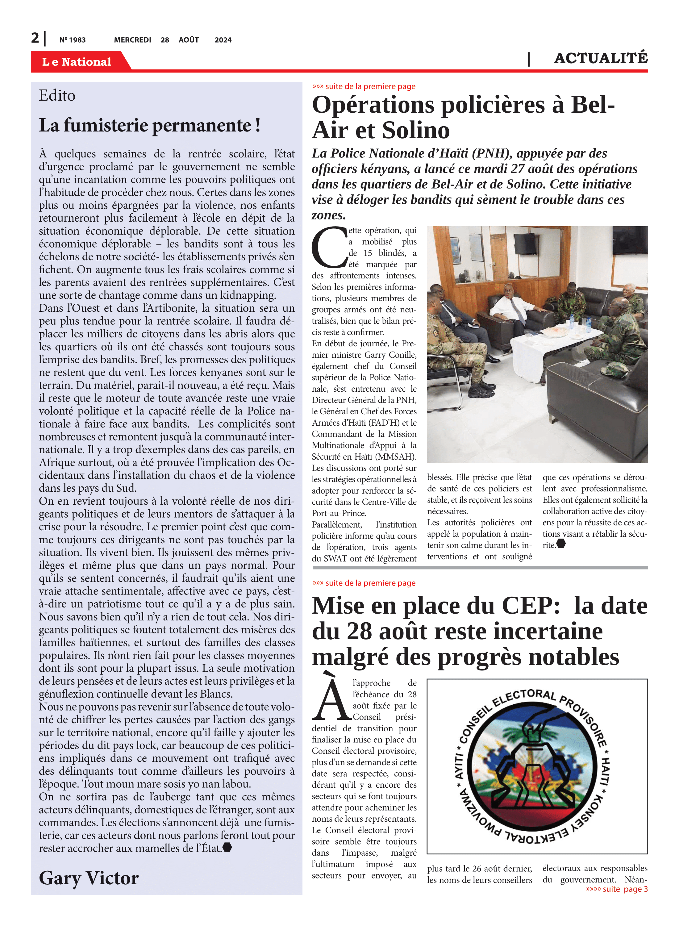 Page 2 de l'édition 1983