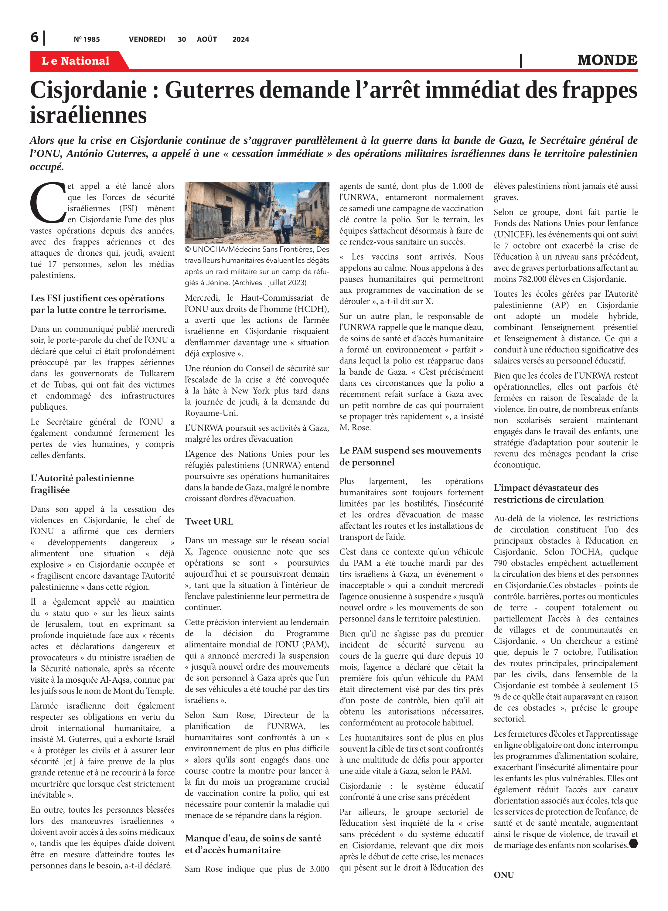Page 6 de l'édition 1985