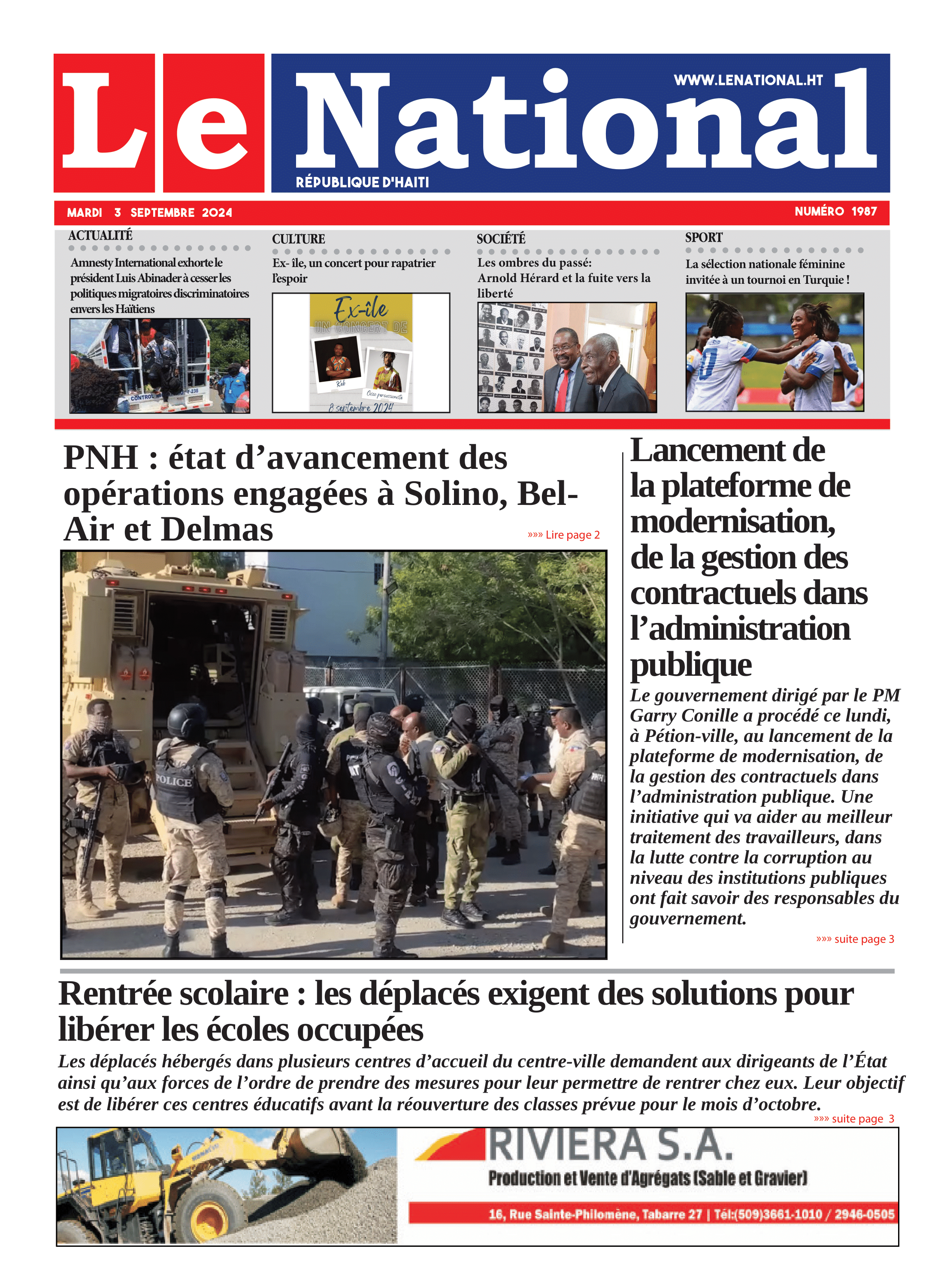 Page 1 de l'édition 1987
