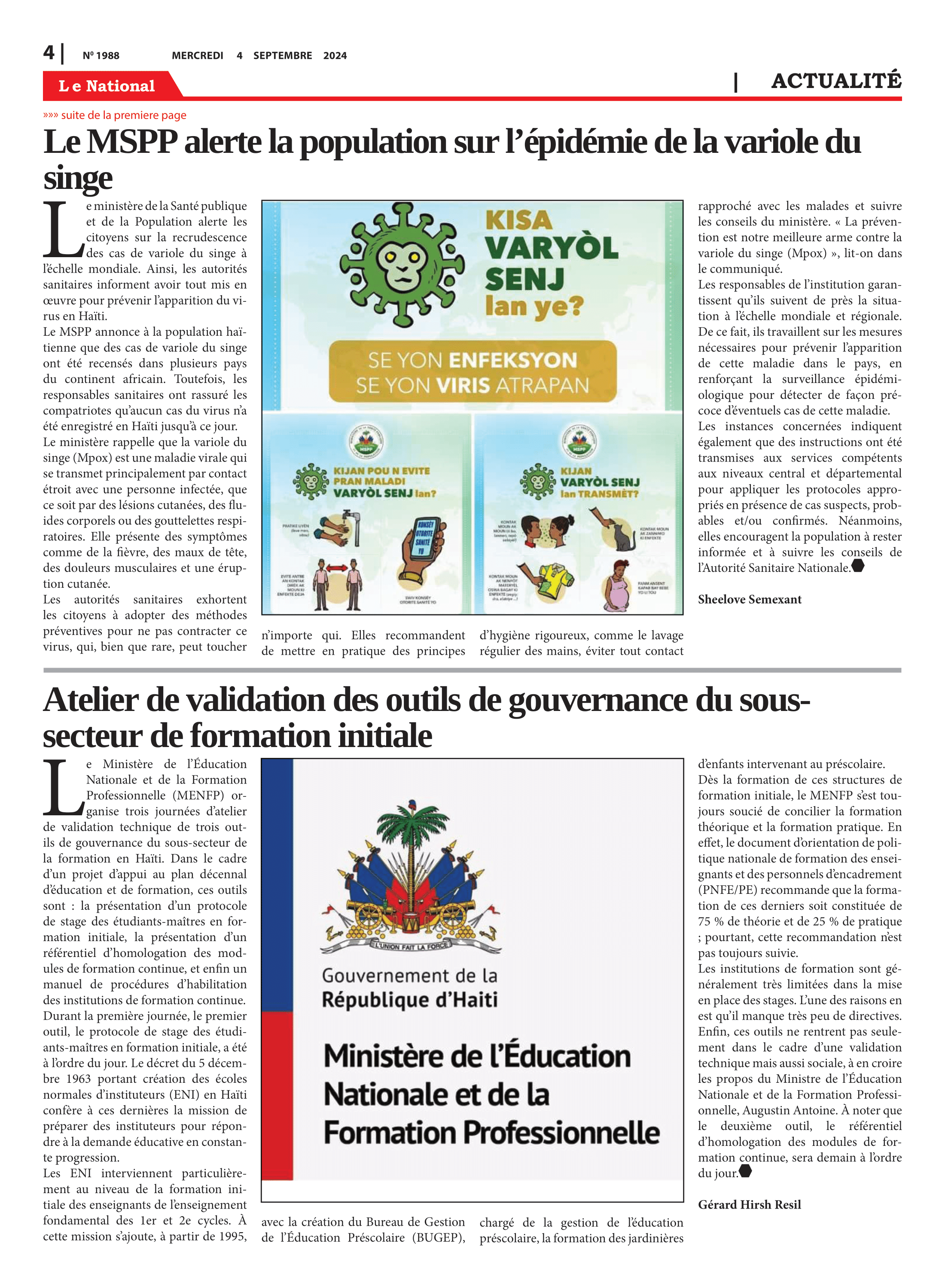 Page 4 de l'édition 1988
