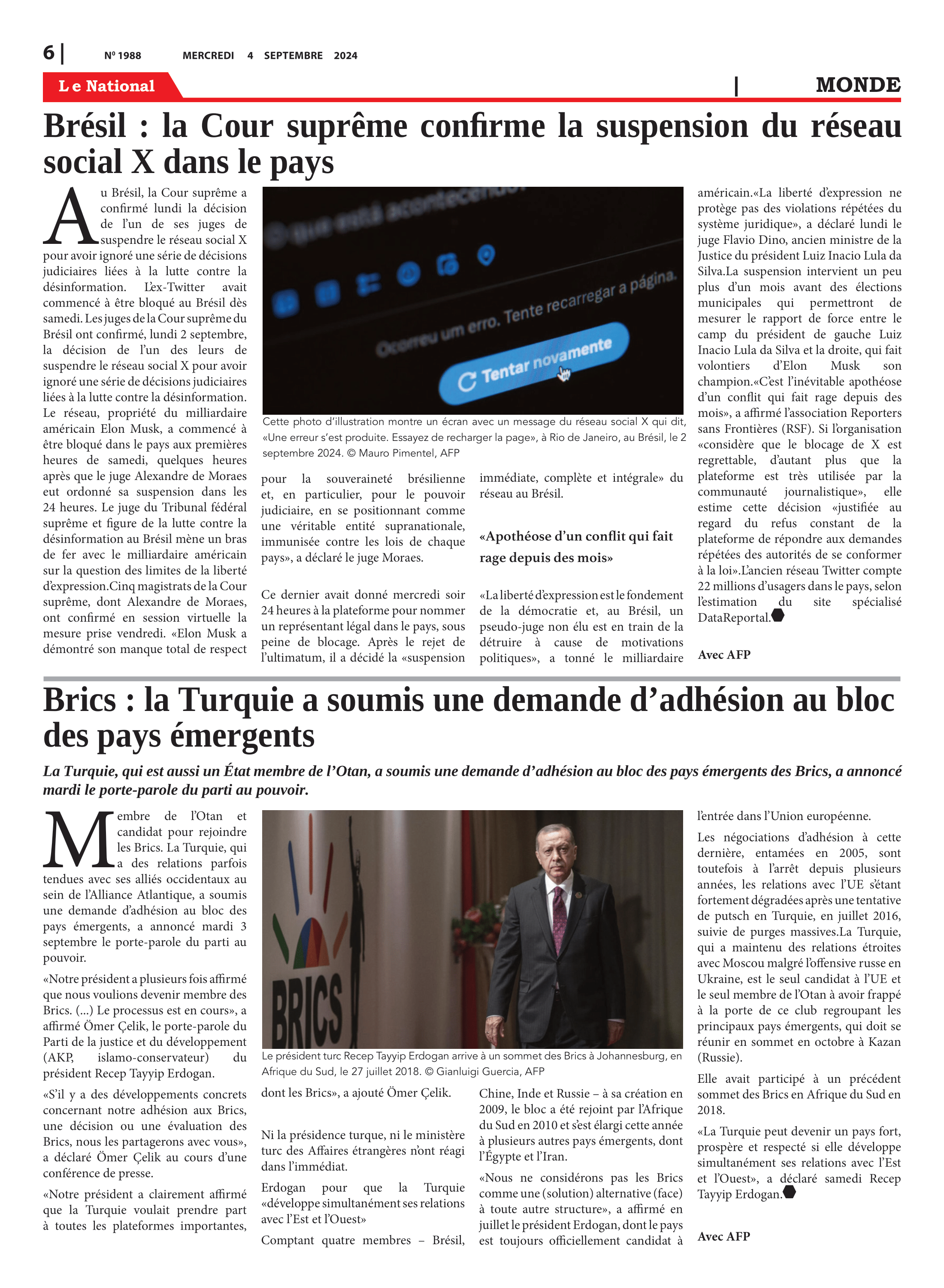 Page 6 de l'édition 1988
