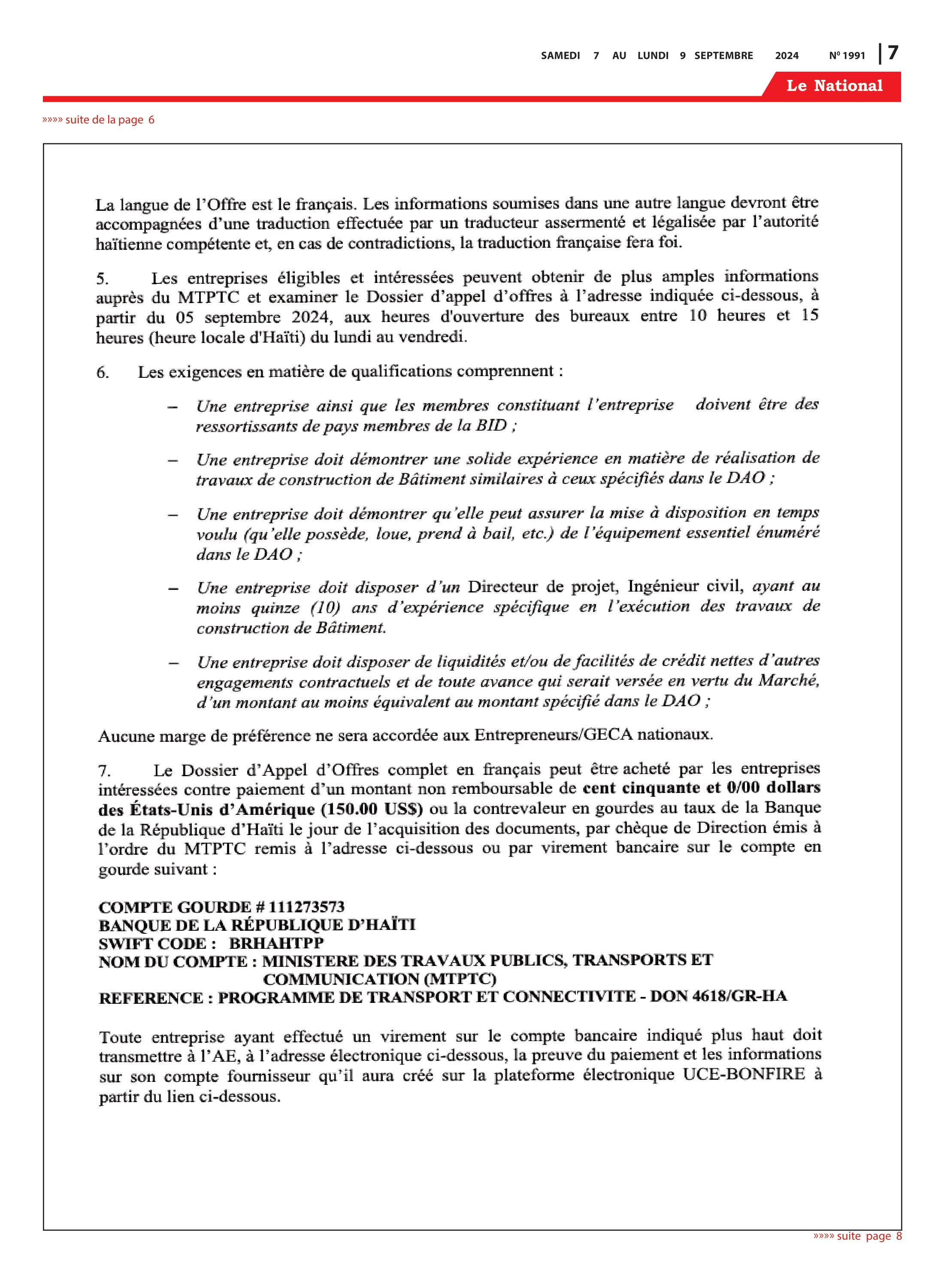 Page 7 de l'édition 1991