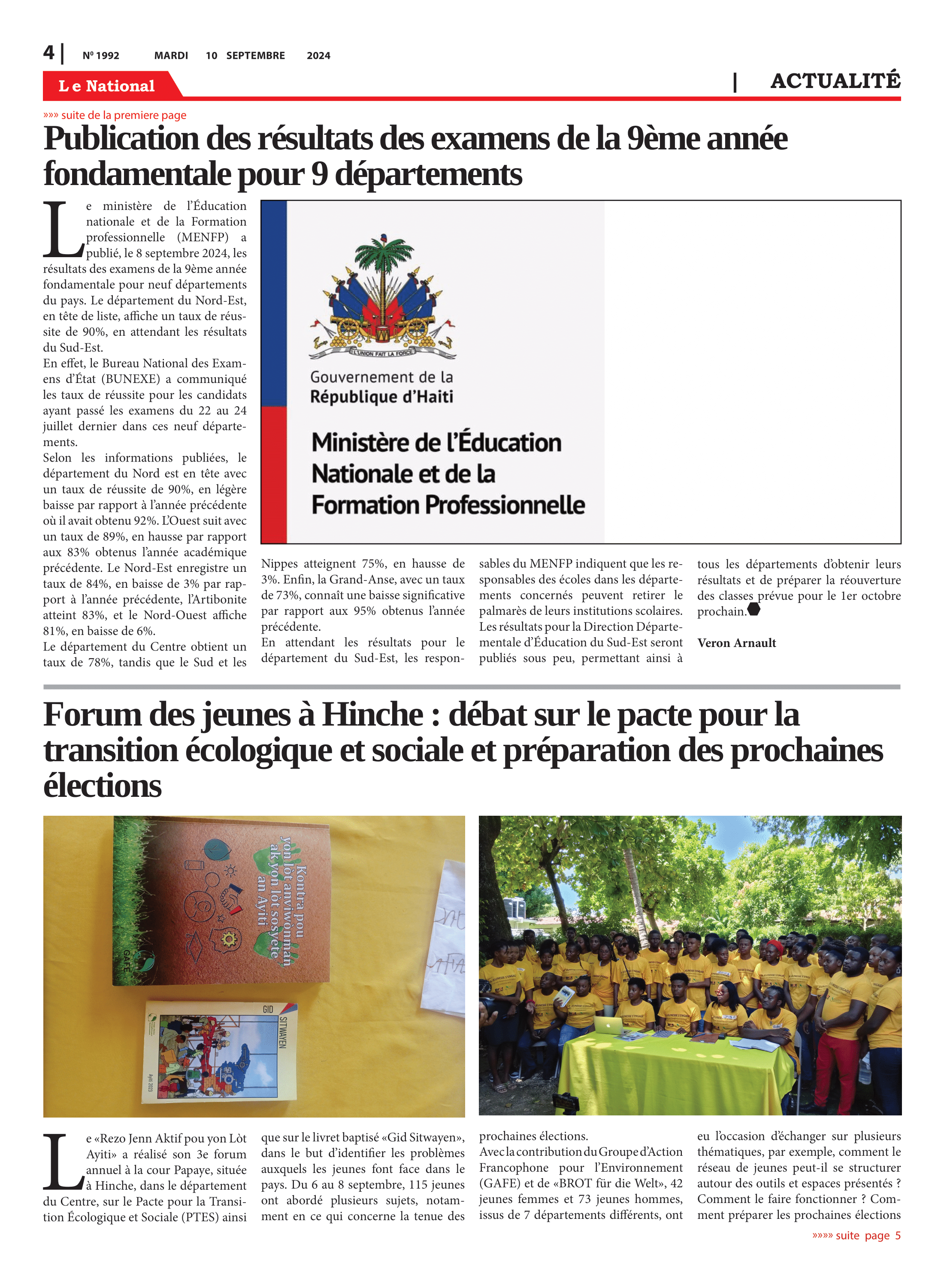 Page 4 de l'édition 1992
