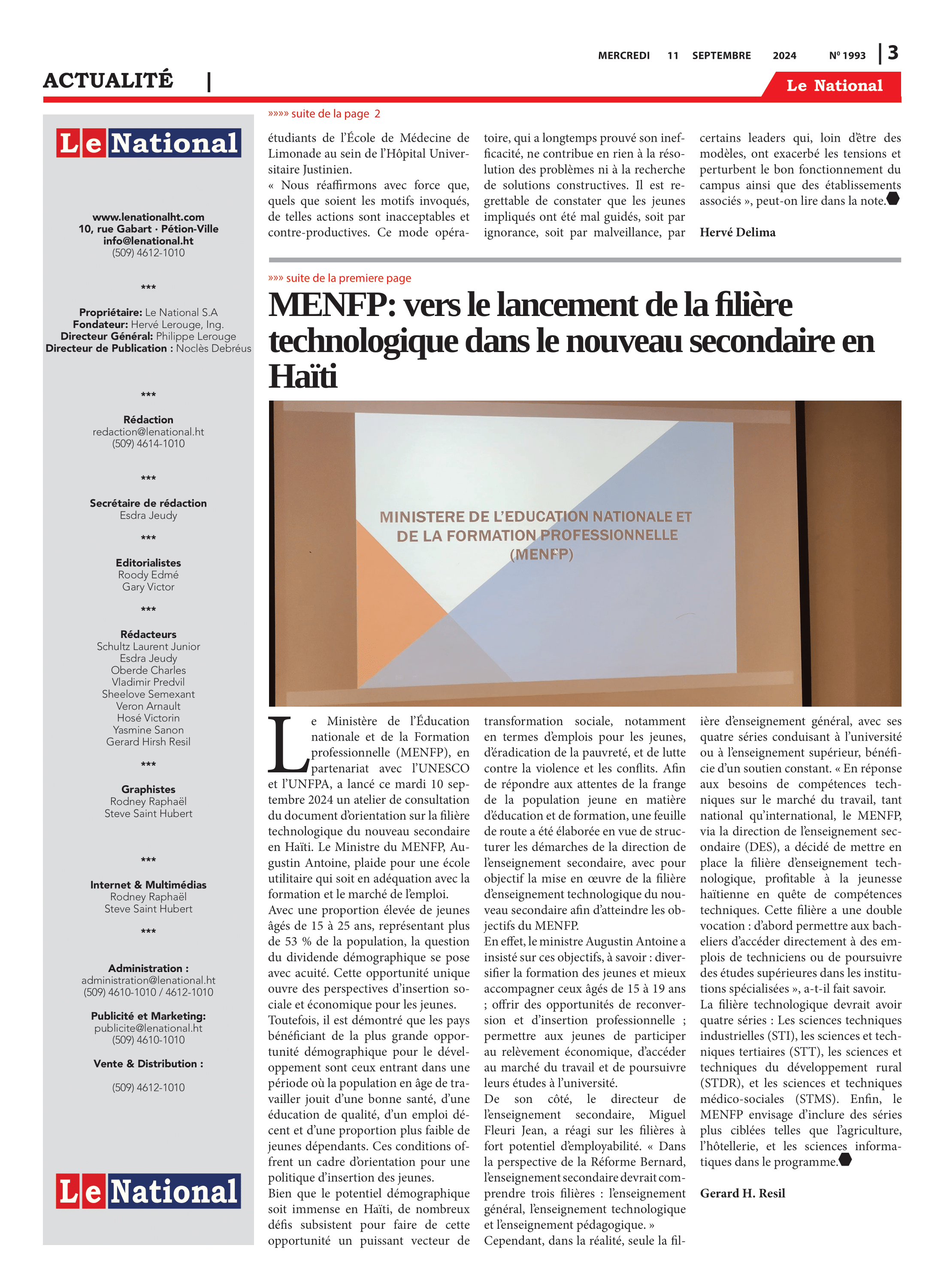 Page 3 de l'édition 1993