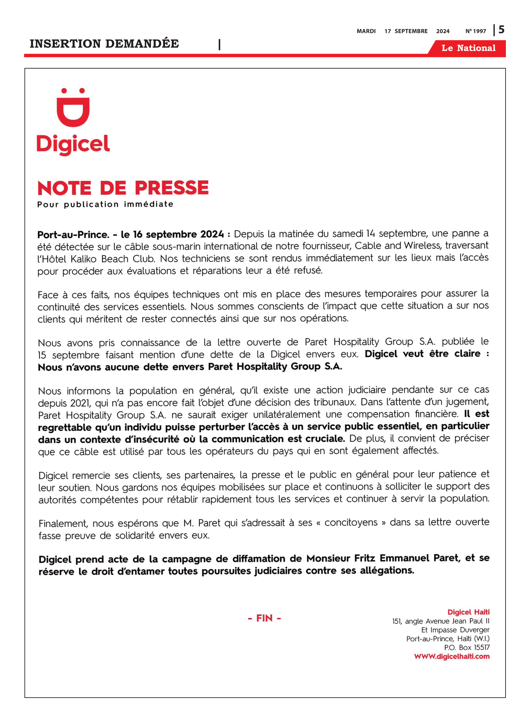 Page 5 de l'édition 1997