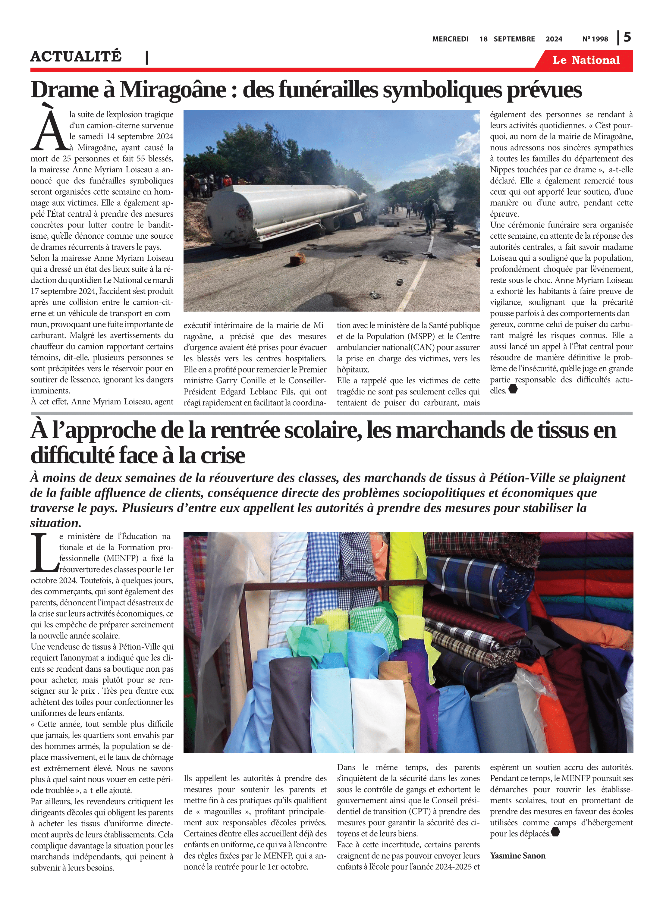 Page 5 de l'édition 1998