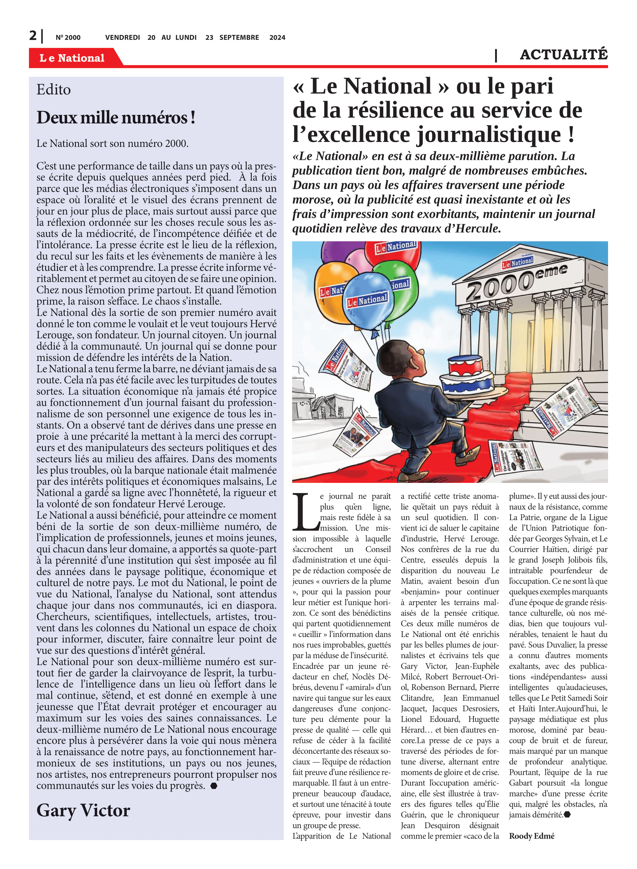 Page 2 de l'édition 2000