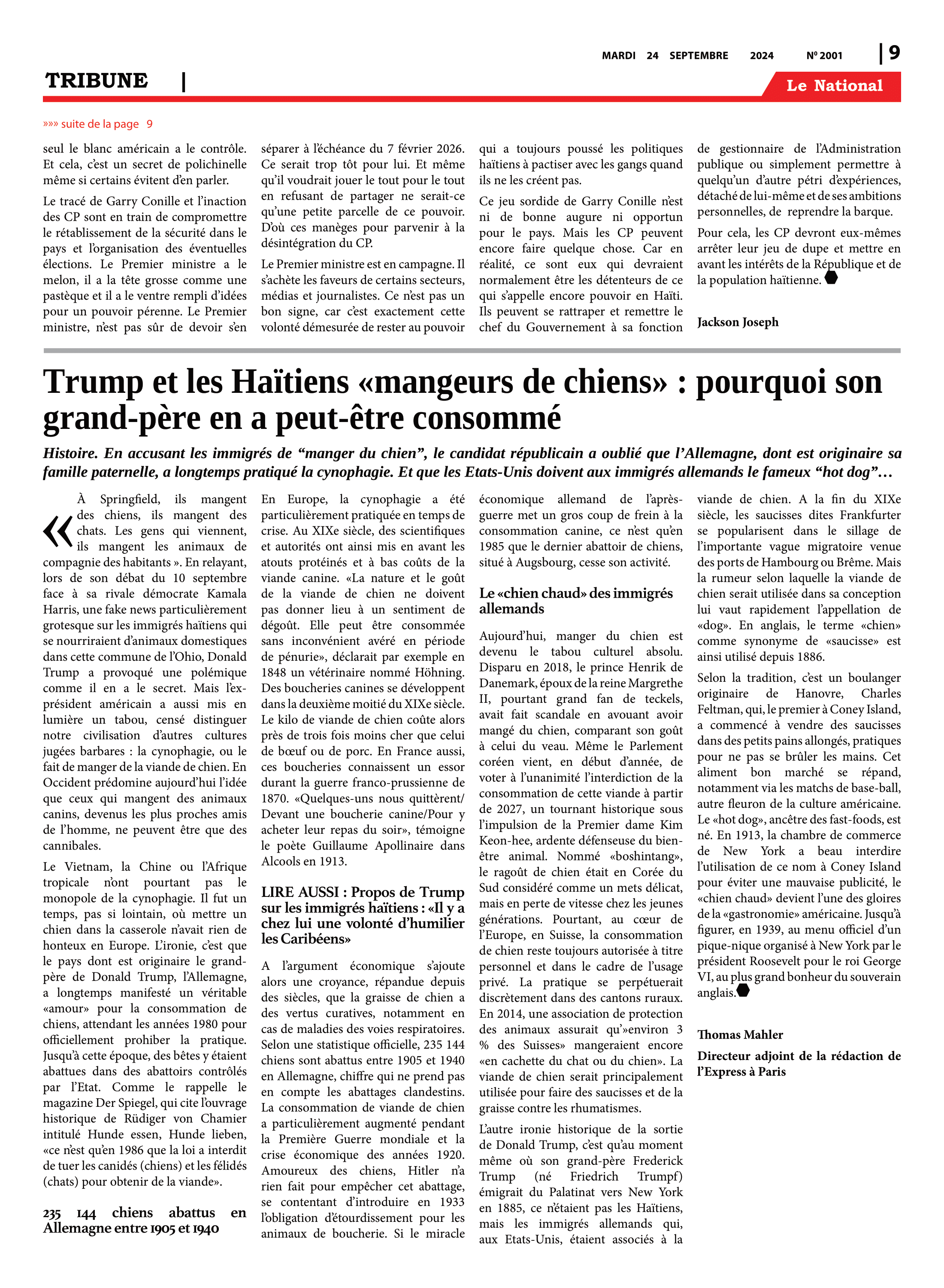 Page 9 de l'édition 2001