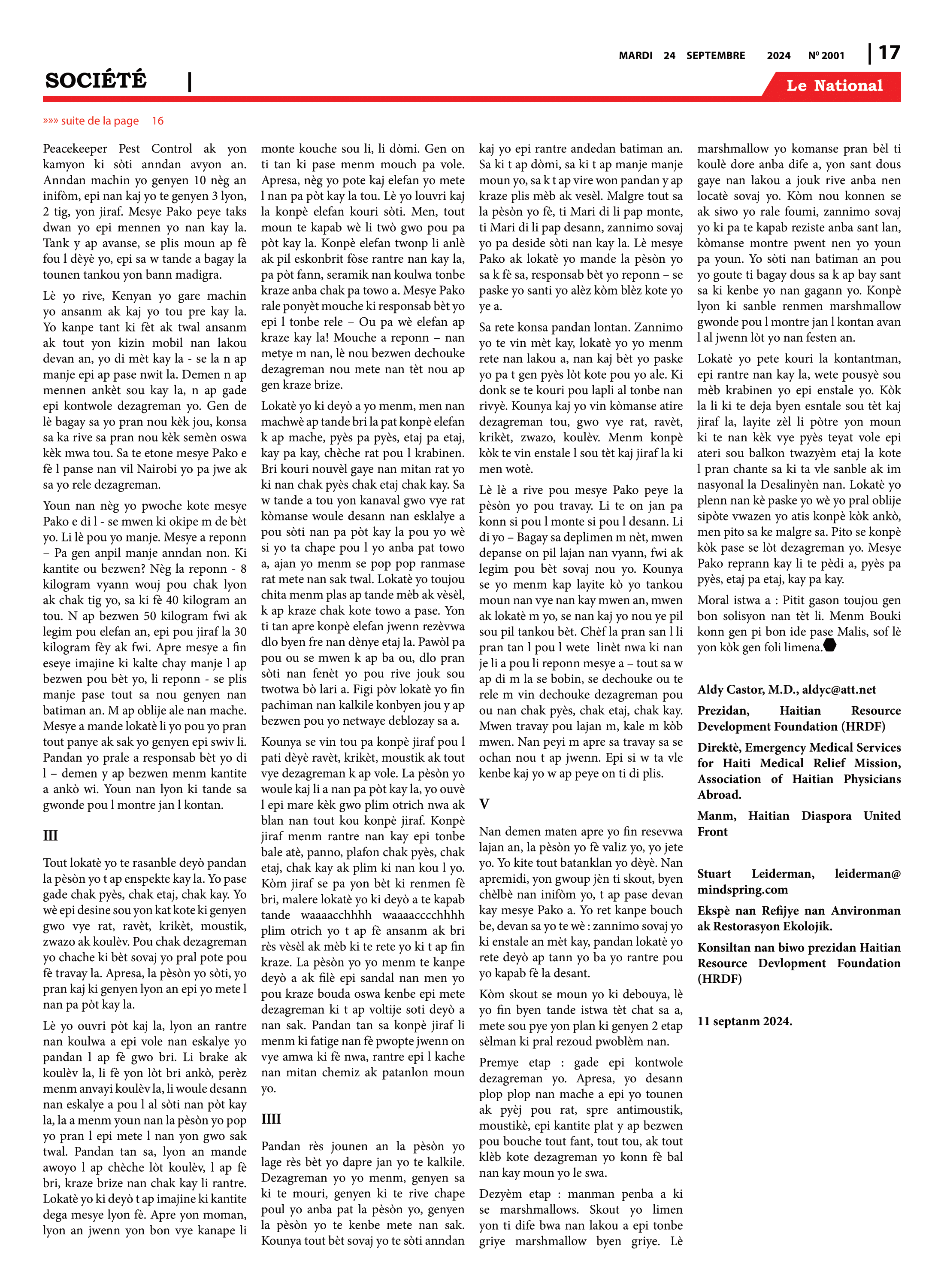Page 19 de l'édition 2001