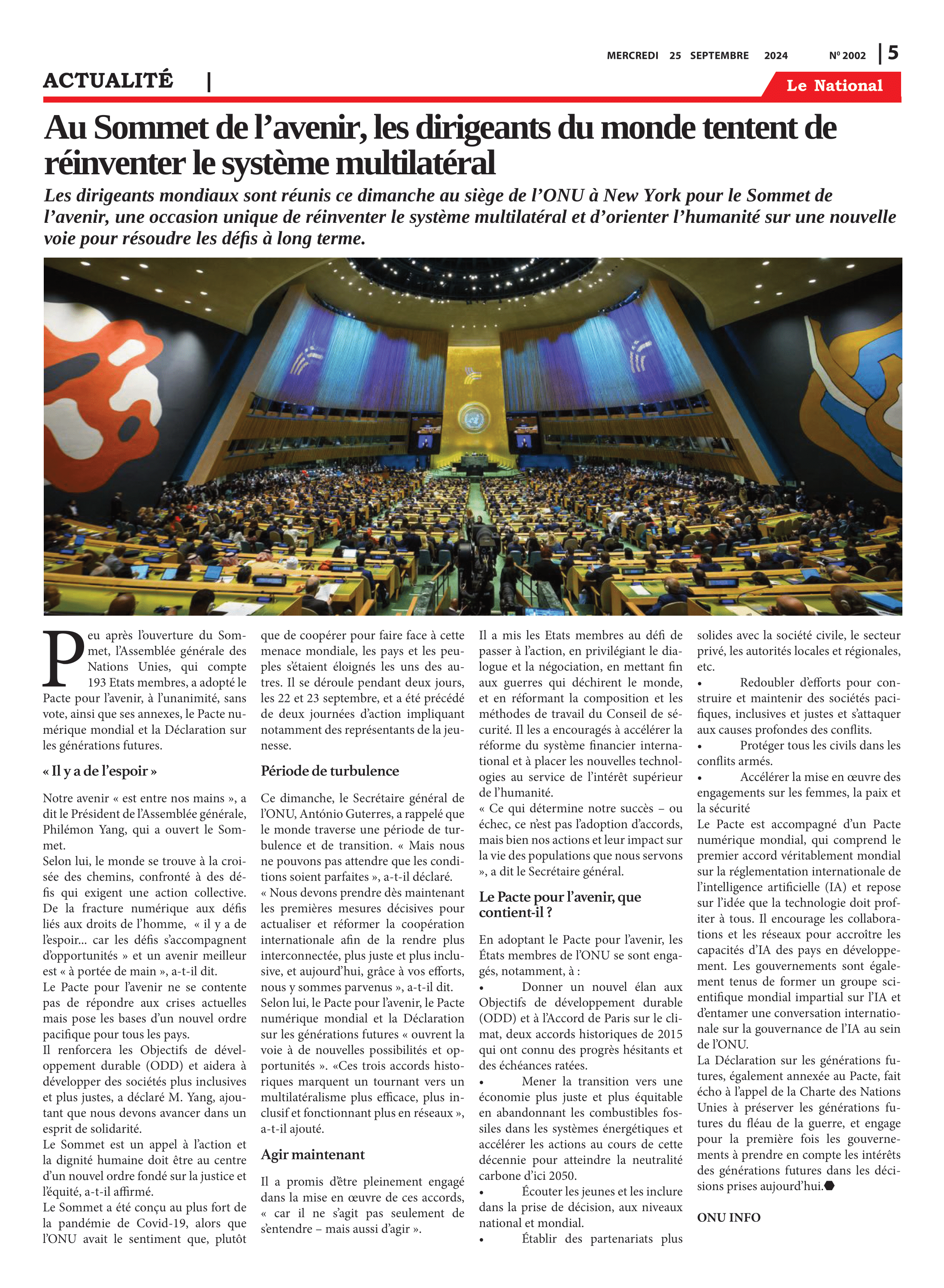 Page 5 de l'édition 2002