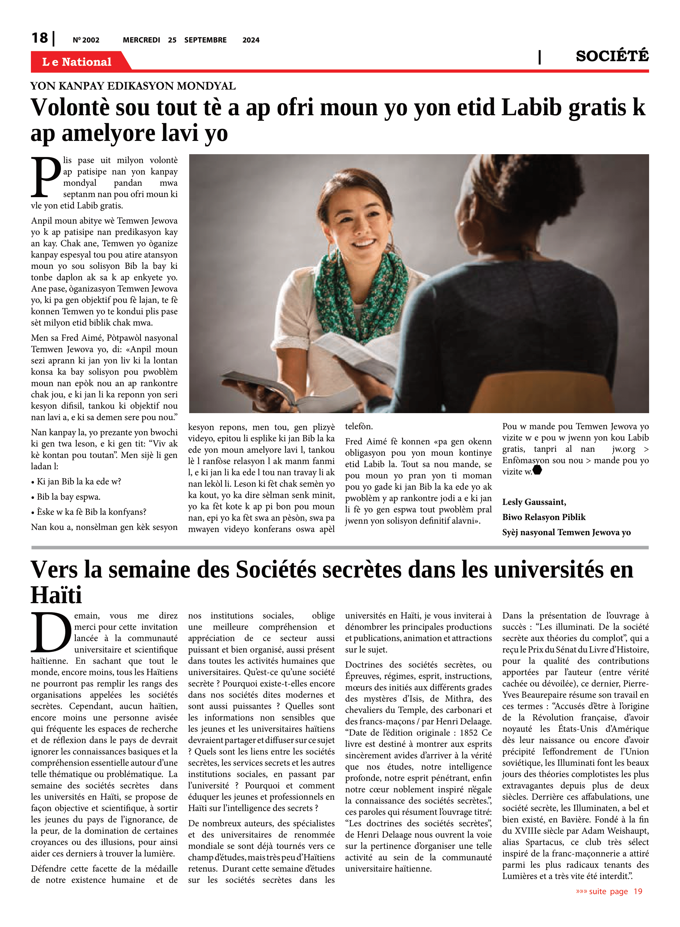 Page 18 de l'édition 2002